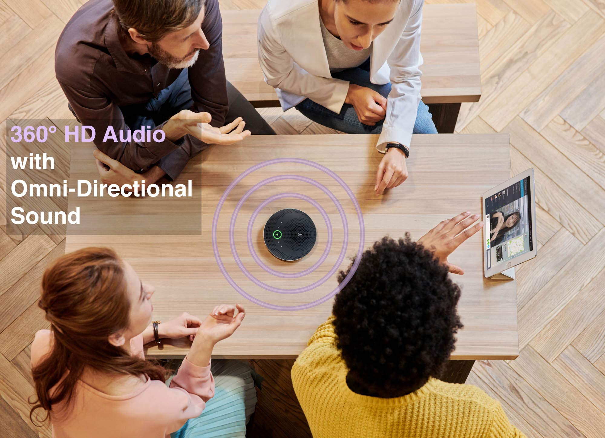 YAMAHA YVC-200 Portable USB & Bluetooth Conference Speakerphone with Noise Reduction Technology | 10-Hour Rechargeable Battery | Ideal for Remote Meetings, Home Office & On-the-Go Business Calls