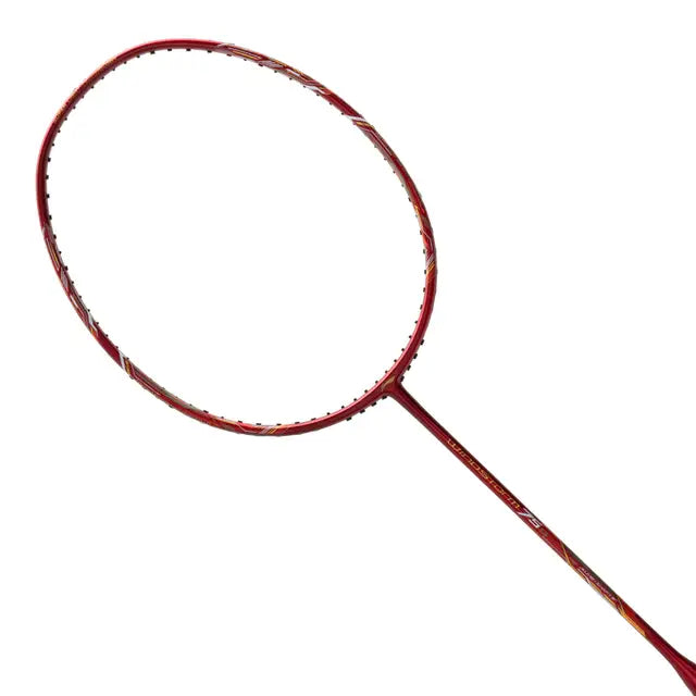 Li Ning Windstorm 75S Red/Gold/White Prestrung Badminton Racket - Professional Carbon Fiber Shuttlecock Racket for Smash & Defense | Perfect for Tournaments & Training | Made in China