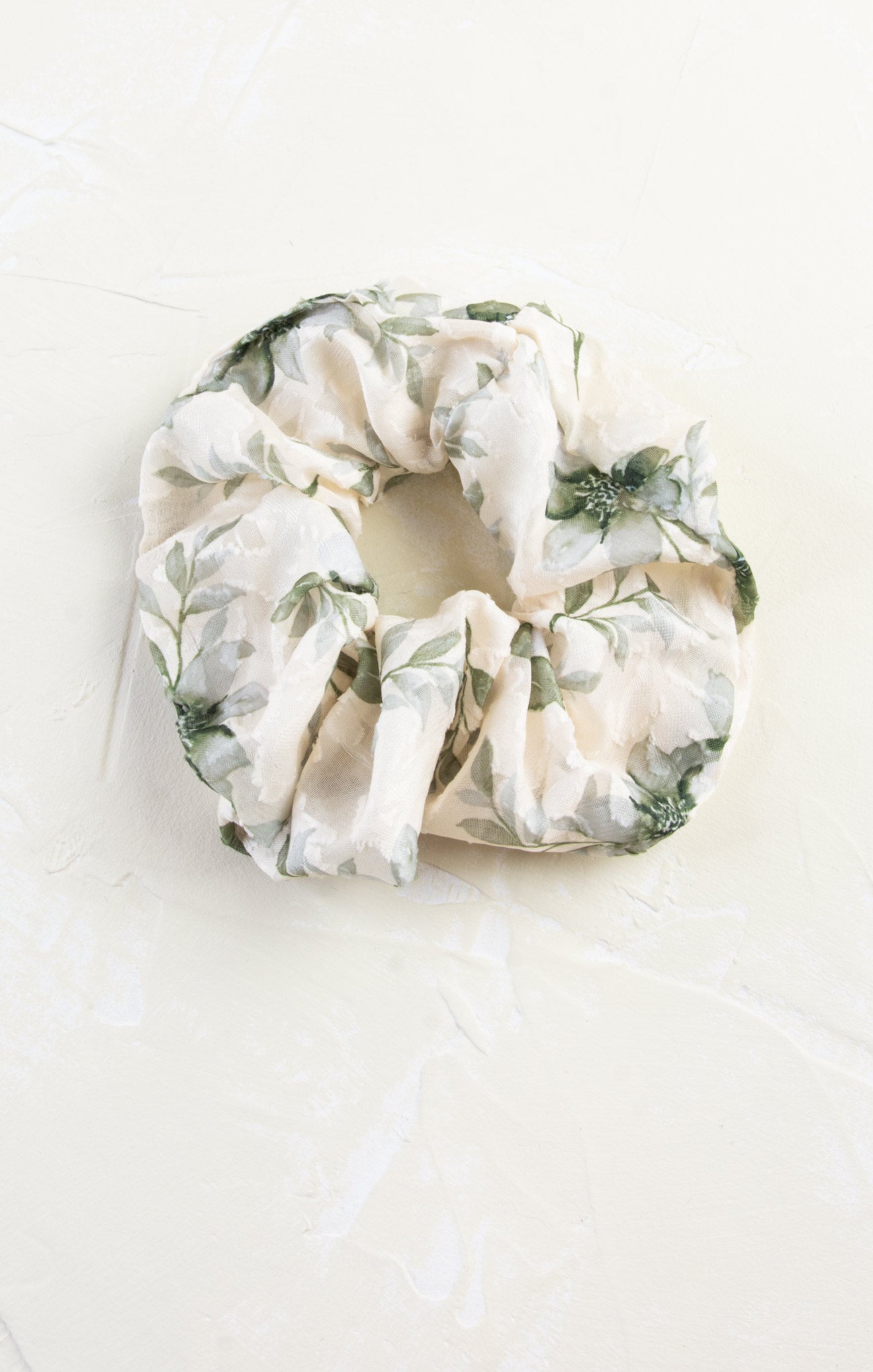 Vintage Floral Scrunchie Hair Tie - Soft Elastic Hair Accessories for Women & Girls - Perfect for Ponytails, Buns & Everyday Styling