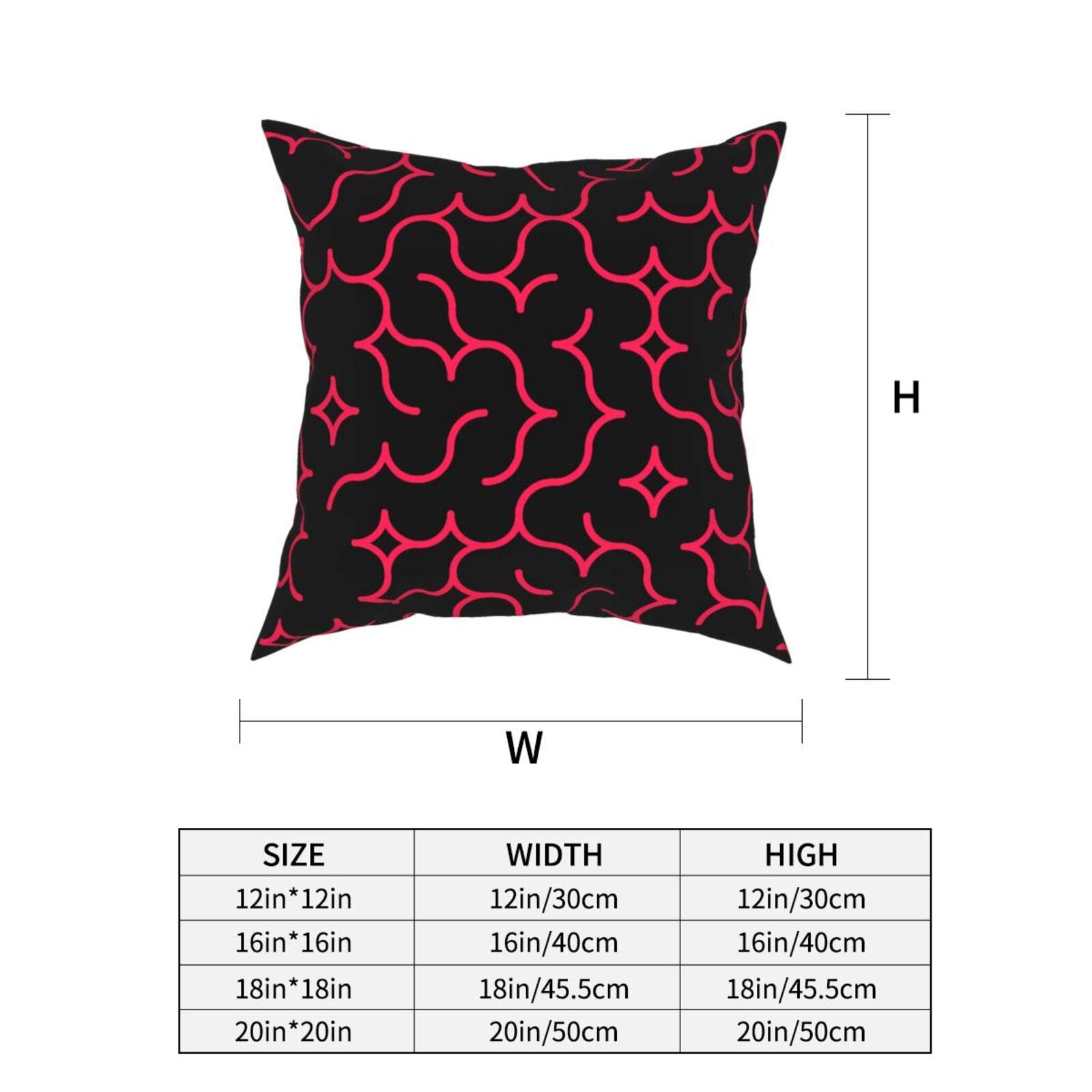 Black and Pink Random Arc Pattern Pillow Covers 12x12 Inch - Modern Decorative Throw Pillow Cases for Sofa, Bed, Couch & Car - Perfect for Home Decor, Outdoor Patio & Interior Design