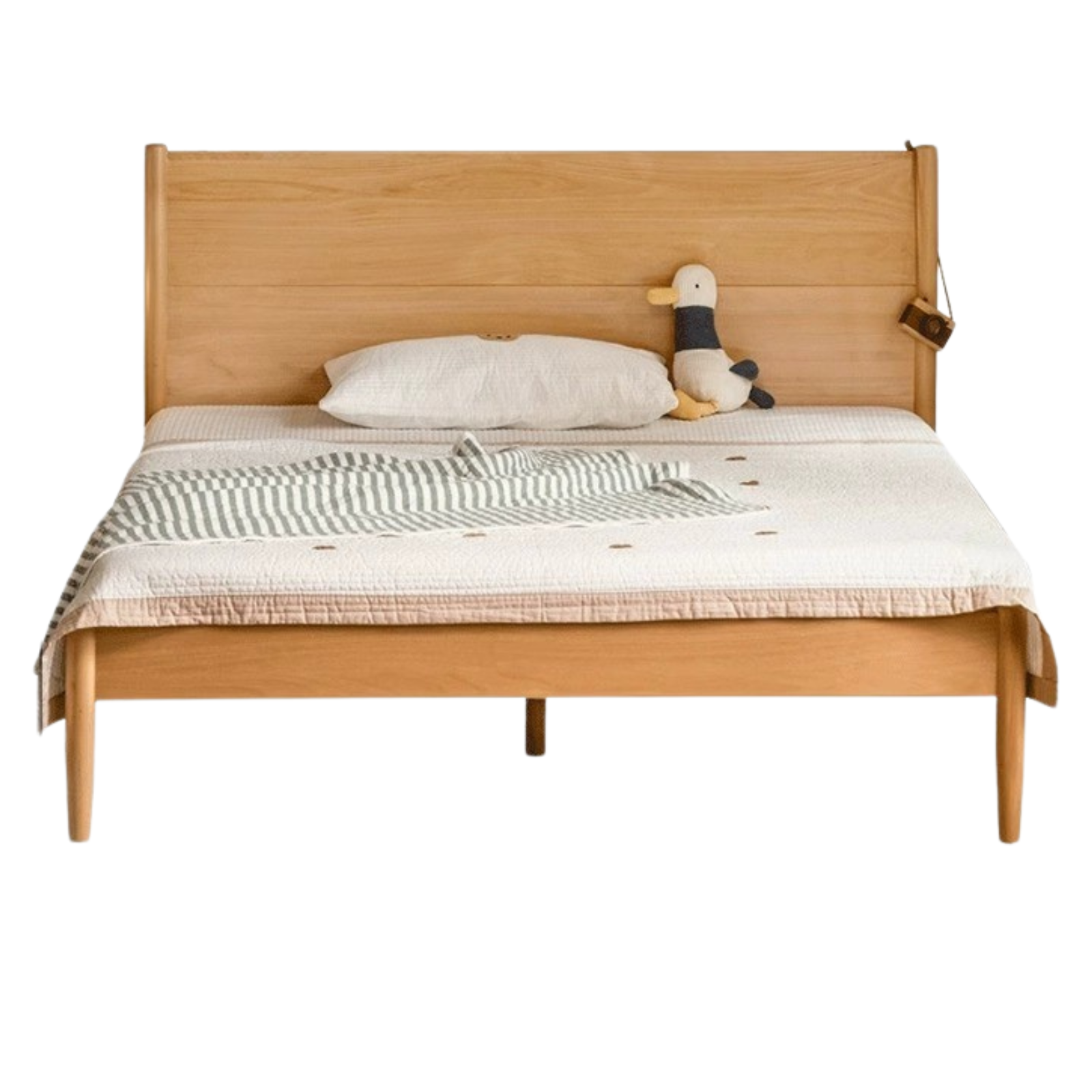 Solid Wood Kids Bed - Beech or Oak Frame - Soft Single Bed for Toddlers & Children - Perfect for Bedrooms, Daycare, or Guest Rooms