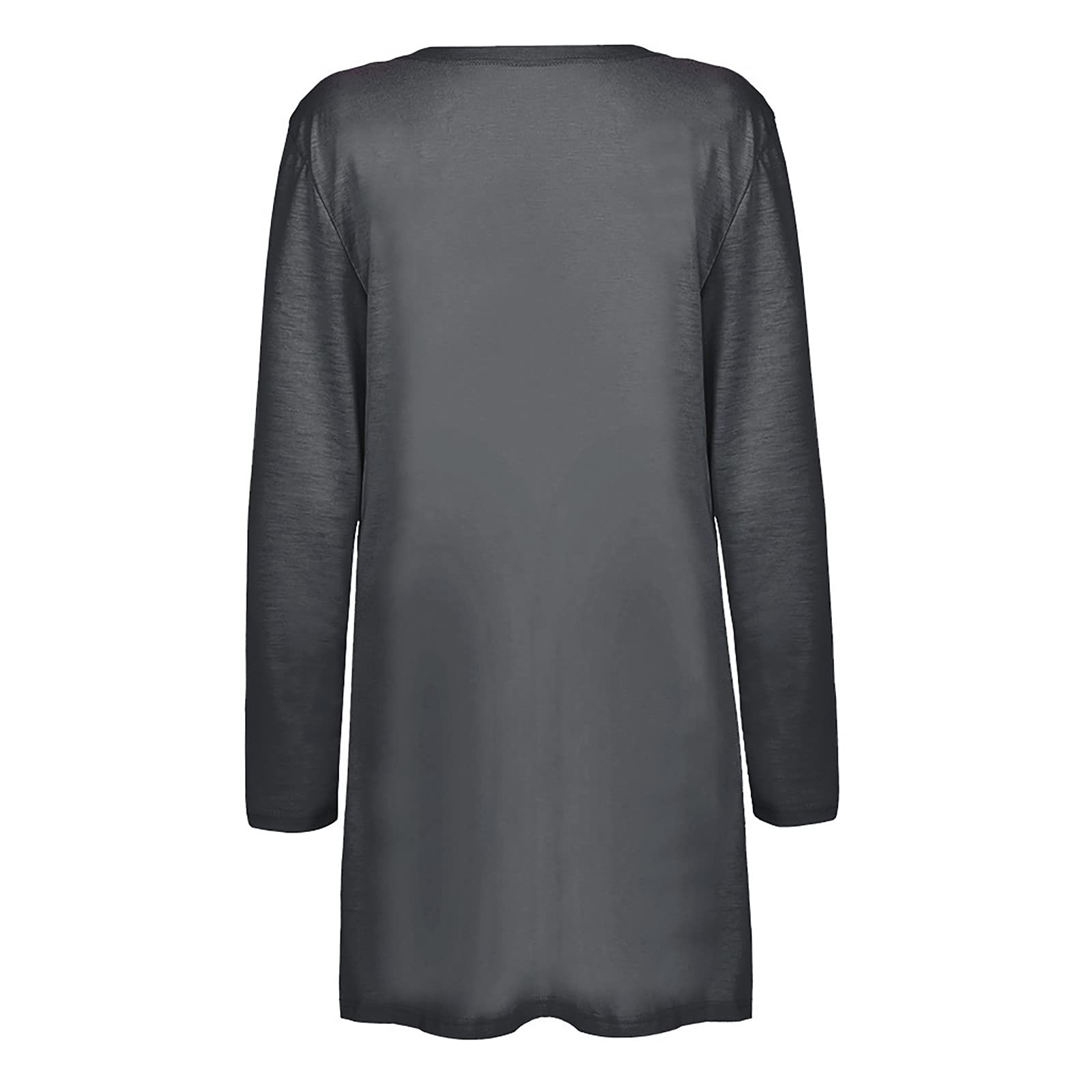 2023 Prime Big Deals Women's Cardigan - Solid Color Lightweight Long Sleeve Open Front Fall Blouse with Pockets (Dark Gray) | Perfect for Office Wear, Casual Outfits & Autumn Layering