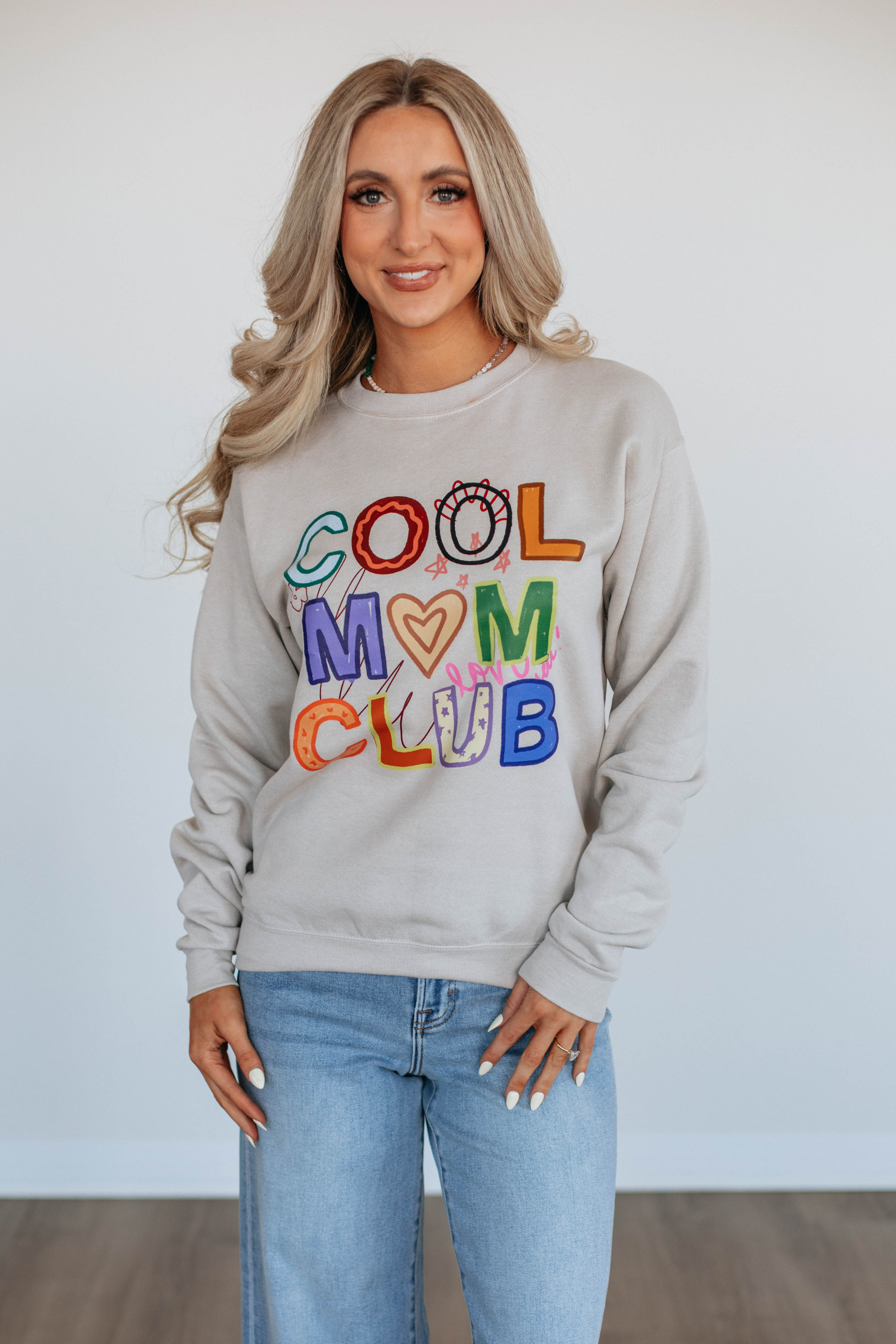Cool Mom Club Sweatshirt - Trendy Women's Pullover Hoodie for Casual Wear | Perfect for School Drop-offs, Weekend Outings & Relaxing at Home