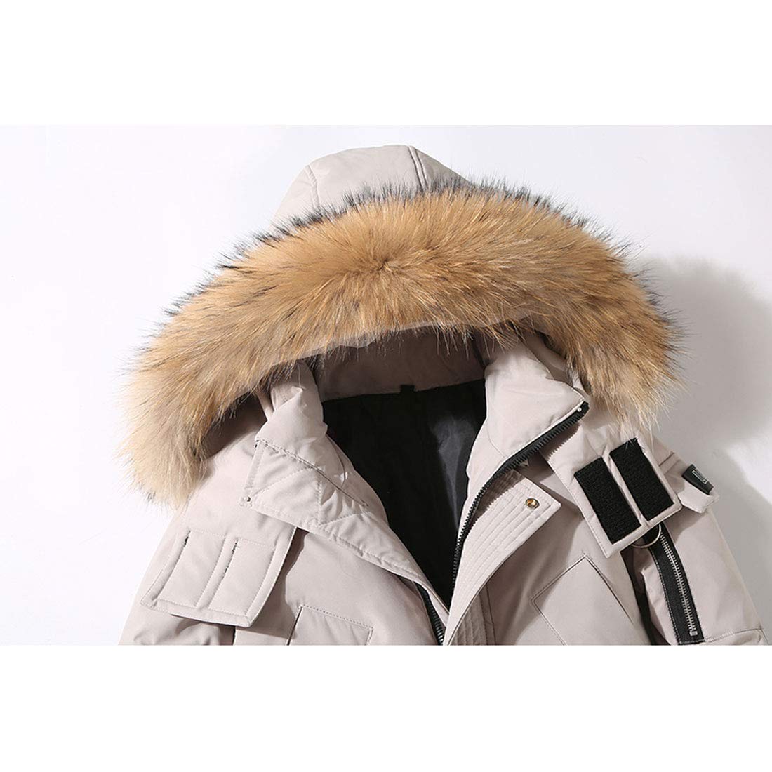 Men's Thick Fur Hooded Down Jacket - Winter Warm Windproof Parka Coat for Cold Weather | Outdoor Activities, Snow Sports & Daily Wear