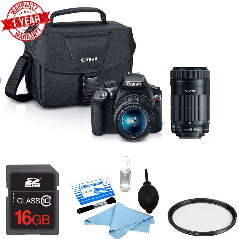 Canon EOS Rebel T6/2000D DSLR Camera Bundle with 18-55mm & 55-250mm Lenses Kit - Perfect for Beginners, Travel Photography & Family Portraits