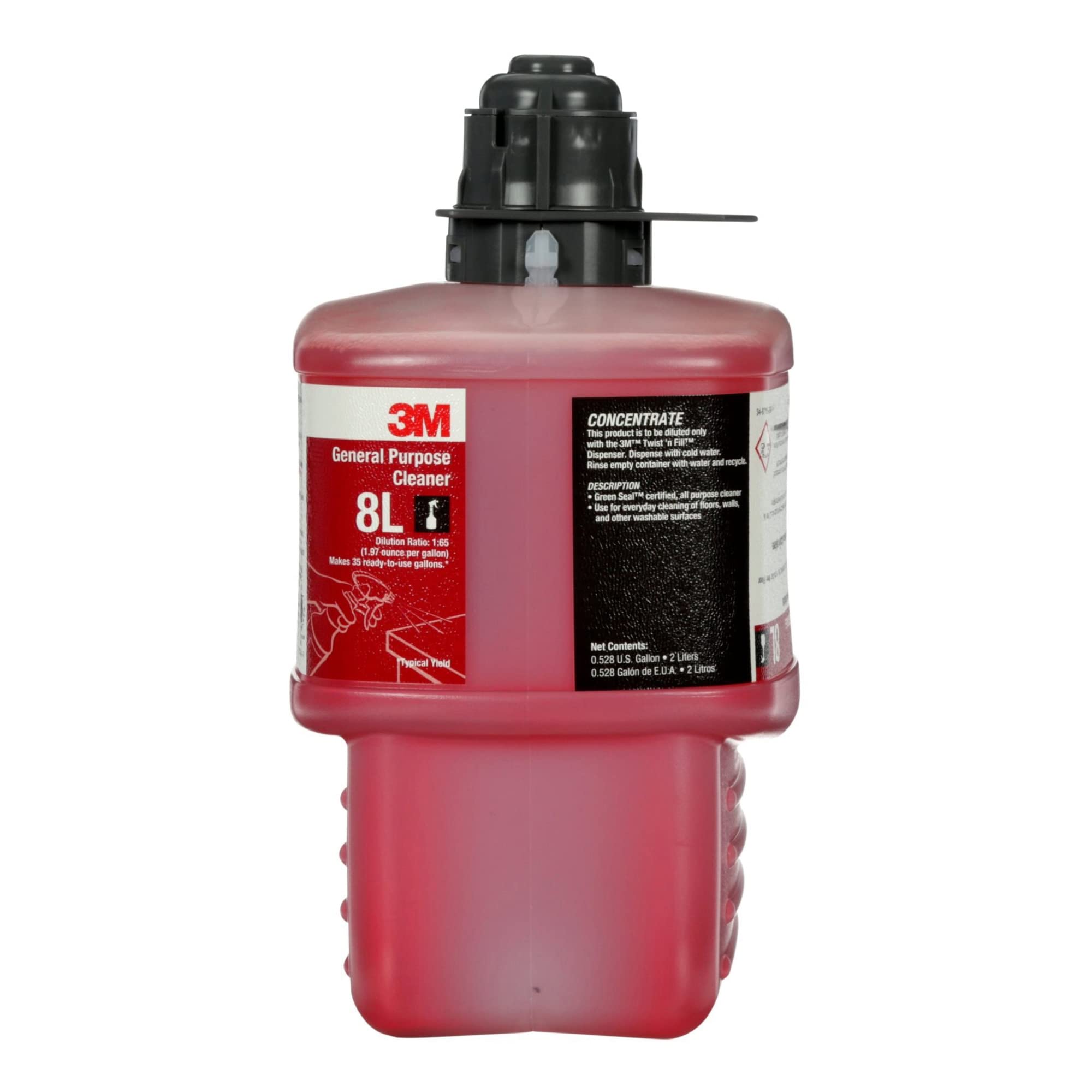 3M™ 8L Concentrated All-Purpose Cleaner (2 Liters) - Heavy-Duty Degreaser for Industrial, Commercial & Home Use - Perfect for Floors, Walls, Equipment & Surfaces