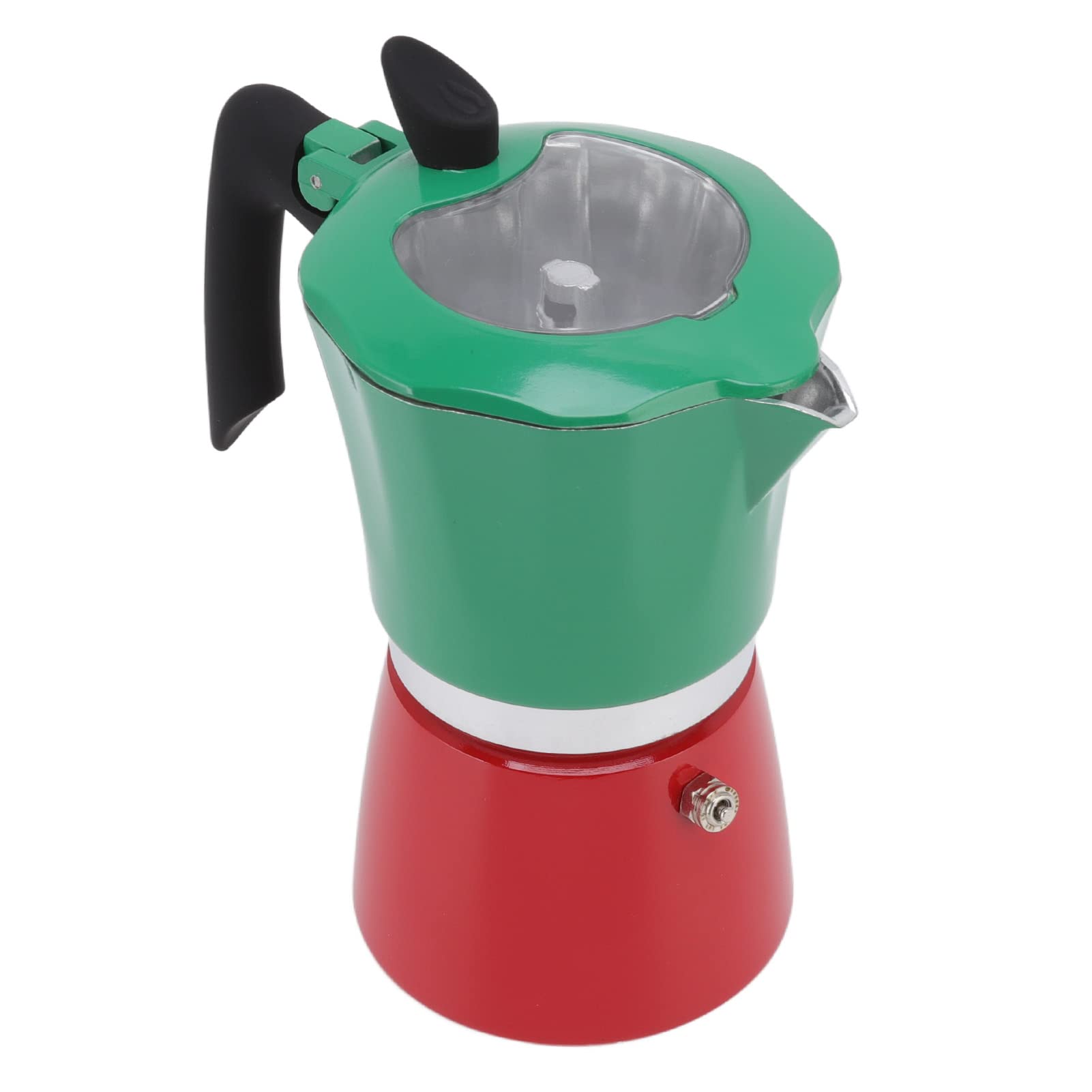 Classic Stovetop Espresso Maker - 300ML Travel Coffee Pot for Espresso & Brewing (Green/Red, No.6) - Perfect for Camping, Home & Office Use