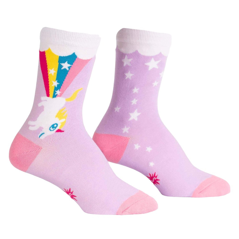 Colorful Rainbow Blast Crew Socks for Women - Fun & Comfortable Everyday Wear - Perfect for Workouts, Casual Outfits & Gift Giving