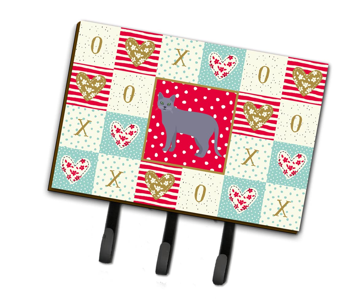 Caroline's Treasures Korat #1 Cat Love Leash & Key Holder Hooks - Colorful Wall Decor for Pet Lovers - Perfect for Home, Office, or Gift