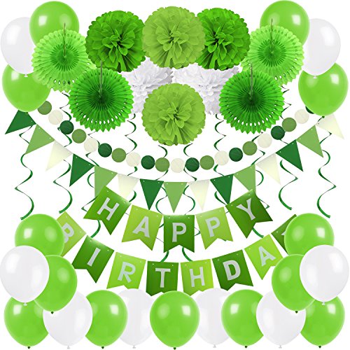 Green, Light Green and White