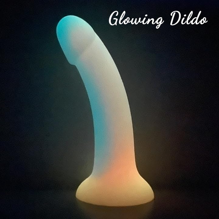 7 Inch Realistic Silicone Dildo - Glow in The Dark Adult Sex Toy for G-Spot & Prostate Stimulation, Flexible Lifelike Penis with Strong Suction Cup for Strap-On Harness - Perfect for Couples Play, Solo Pleasure & BDSM Scenes