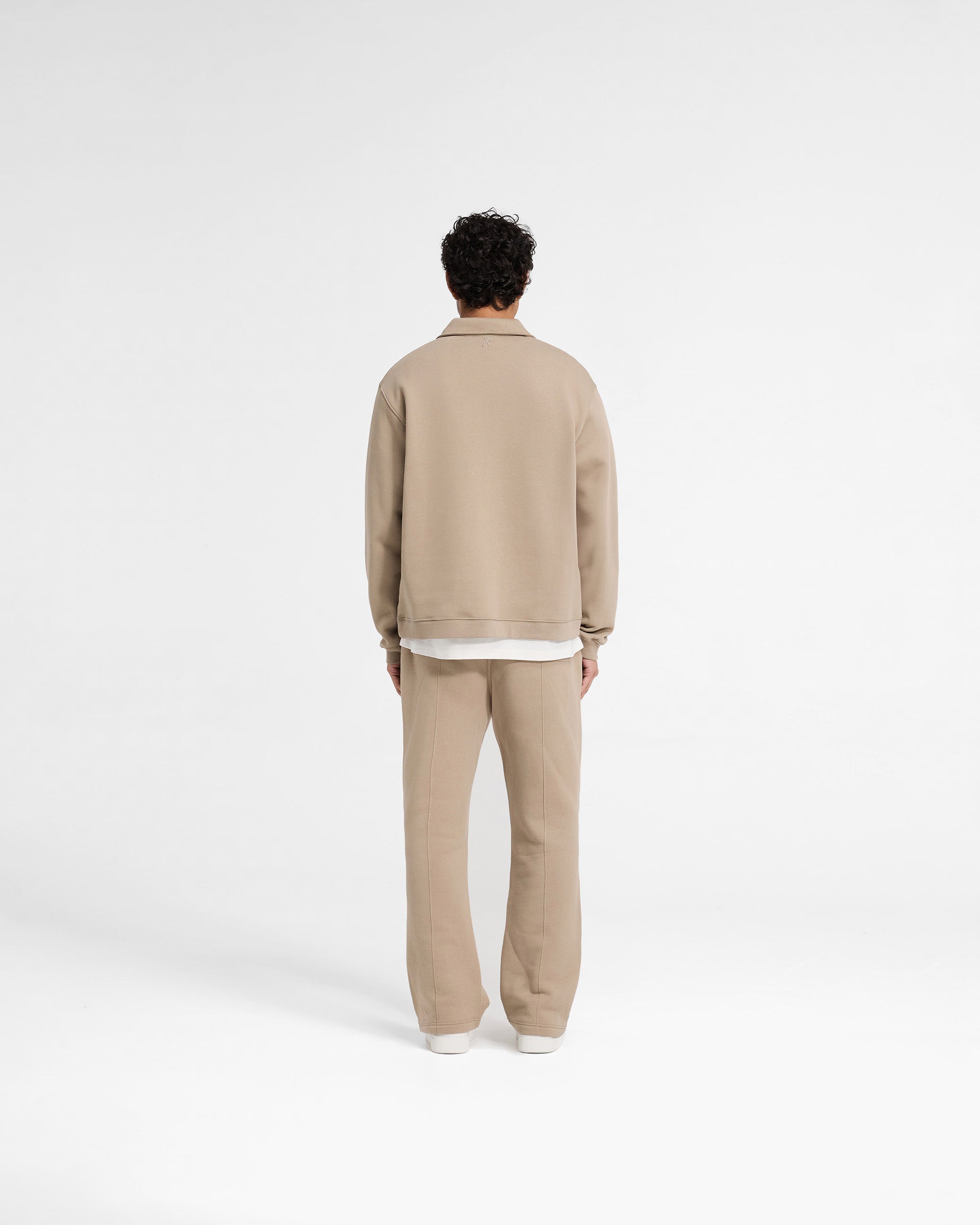 Initial Boxy Quarter Zip Sweatshirt for Women | Casual Pullover Fleece Top | Dune Color | Perfect for Layering, Outdoor Activities & Everyday Wear