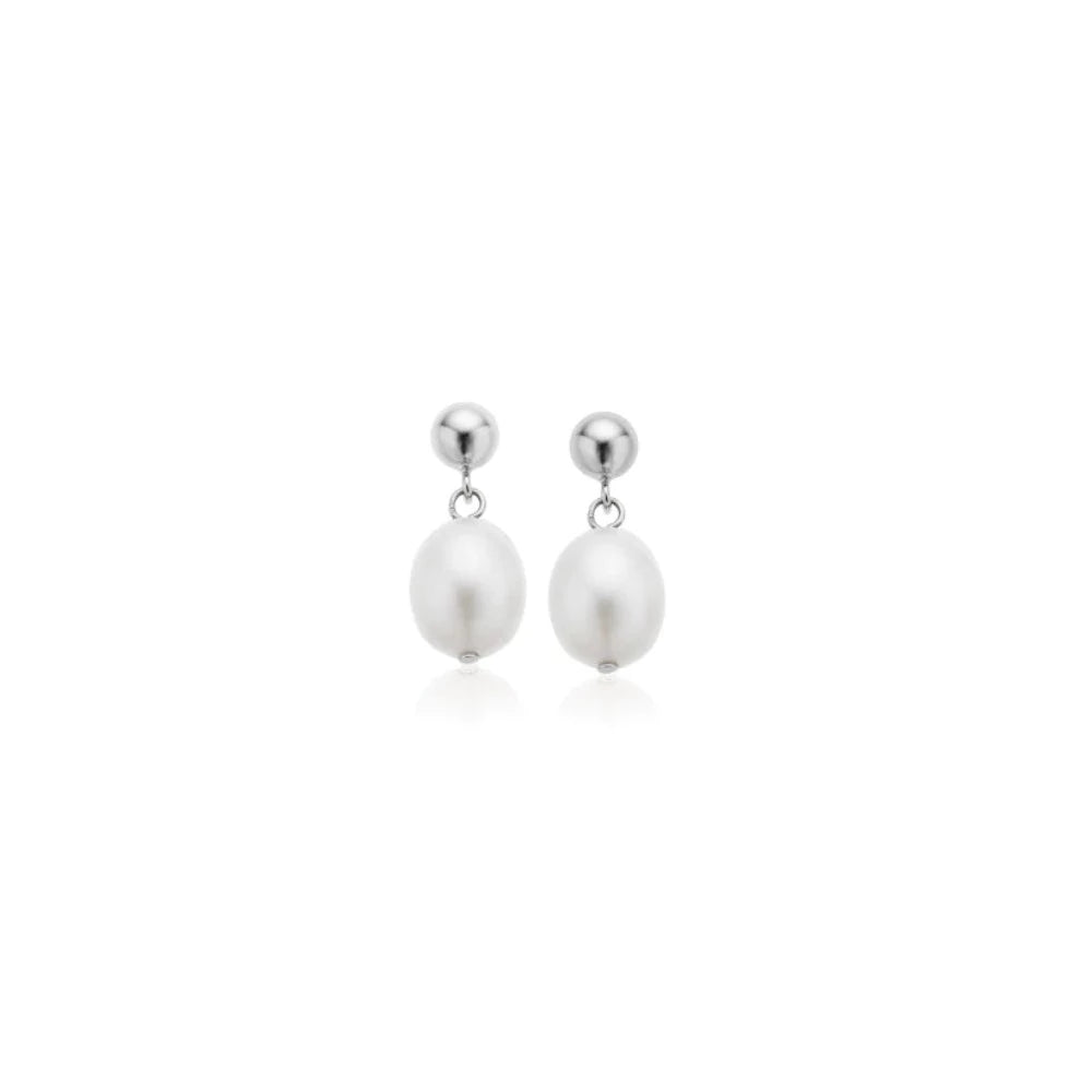 A'el Este Bridal Pearl Drop Earrings - Sterling Silver Dangle Earrings for Weddings, Prom & Formal Events
