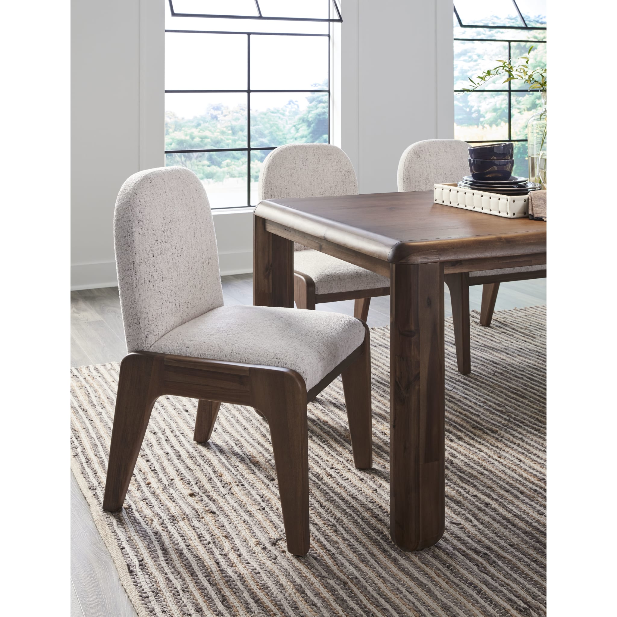 Xolani Rectangular Acacia Wood Leg Table in Impala - Modern Dining Table for Kitchen, Living Room & Office - Solid Wood Coffee Table with Durable Finish - Perfect for Home Decor & Entertaining