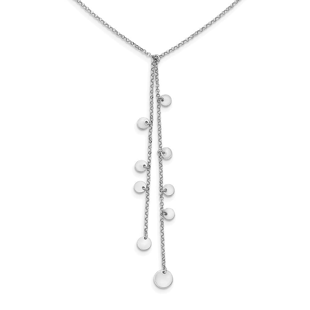925 Sterling Silver Rhodium Plated Y Drop Necklace with 2-inch Extension Chain - 16 Inch Elegant Jewelry Gift for Women, Perfect for Weddings, Anniversaries and Special Occasions