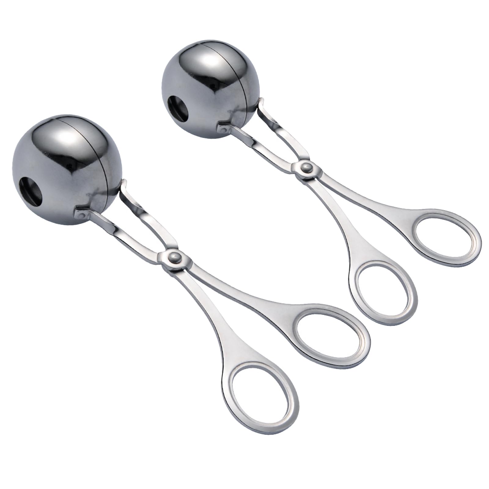 2PCS Stainless Steel Meatball Maker Scoop - Non-Stick, Detachable Anti-Slip Handles for Perfect Meatballs, Cake Pops & Cookie Dough - 1.38