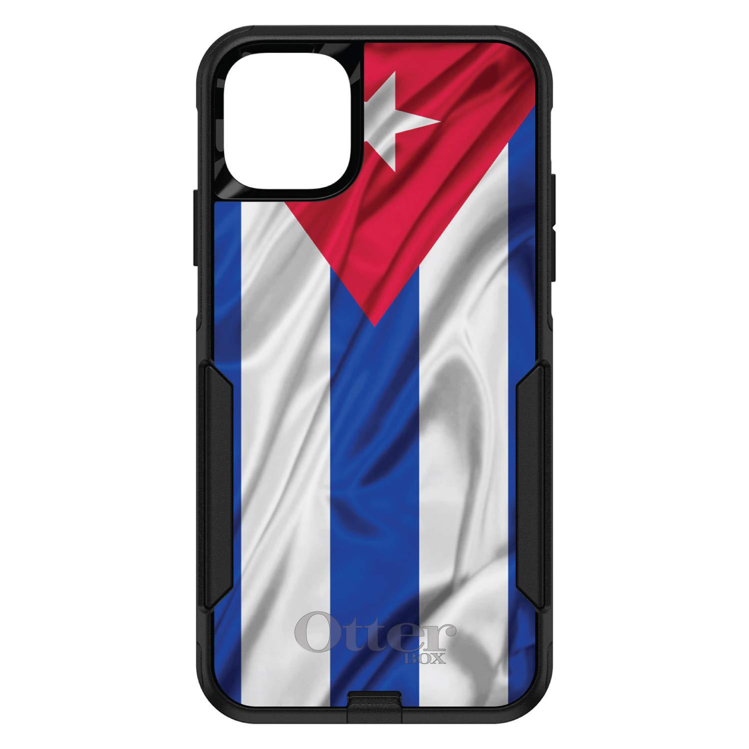 DistinctInk iPhone 11 Pro MAX Case (6.5 Inch) - Shockproof Protective Cover with Cuban Flag Design - Red White Blue Replacement for OtterBox Commuter - Perfect for Travel, Work & Everyday Use