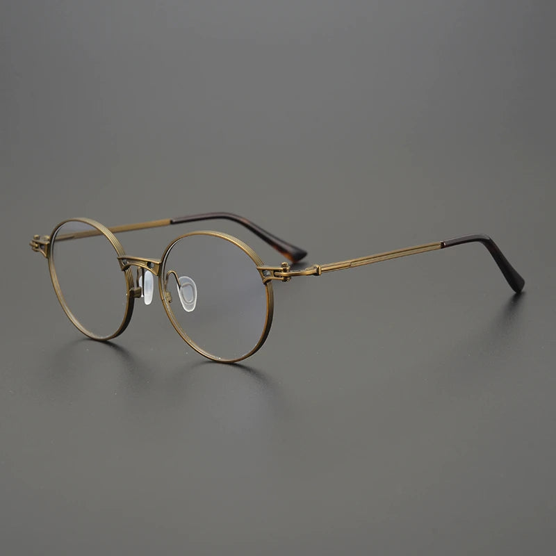 Stylish Black Unisex Full Rim Round Titanium Eyeglasses Frame 55891 - Perfect for Reading, Work & Fashion Accessories