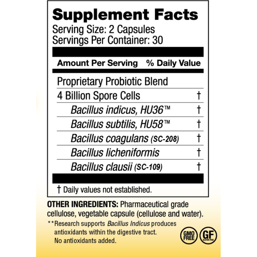 Mega Sporebiotic™ Probiotic Supplement - Supports Gut Health & Digestion - 60 Capsules - for Men & Women - Daily Immune & Digestive Support - Perfect for Travel, Stress & Antibiotic Recovery