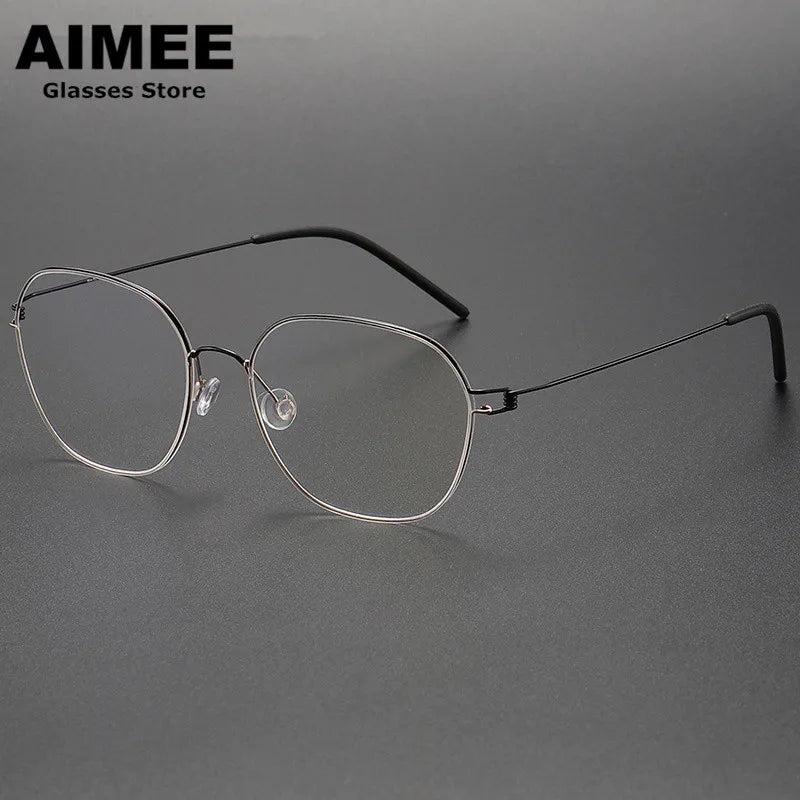 Stylish Aimee Unisex Full Rim Oval Square Screwless Titanium Eyeglasses Frame 5417 - Lightweight & Durable for Work, Reading & Everyday Wear