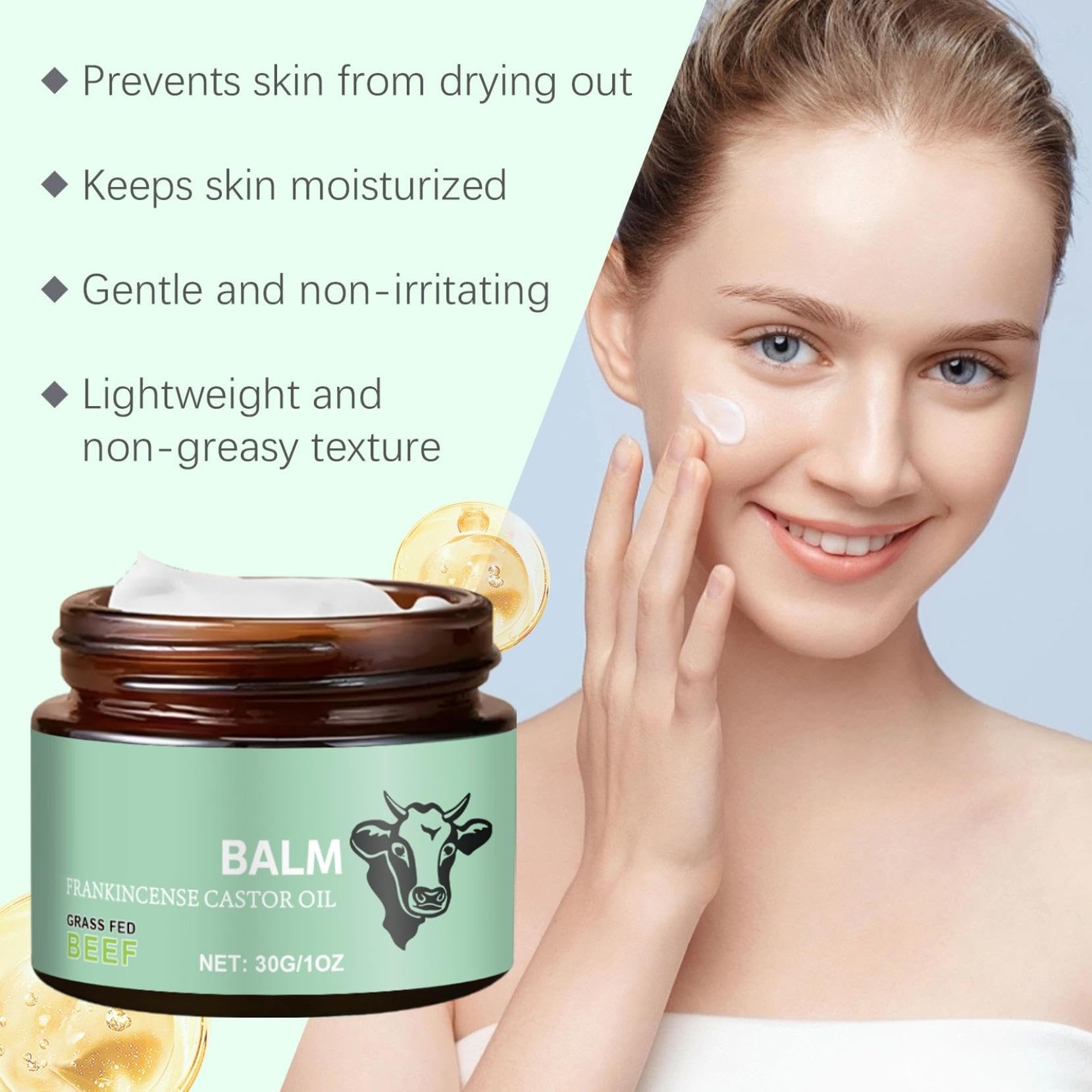 Organic Beef Tallow Balm for Face & Body - Natural Tallow Moisturizer for Dry Skin, Deep Hydration & Nourishing Skin Care - Perfect for Daily Moisturizing, Eczema Relief & Sensitive Skin Care Routine