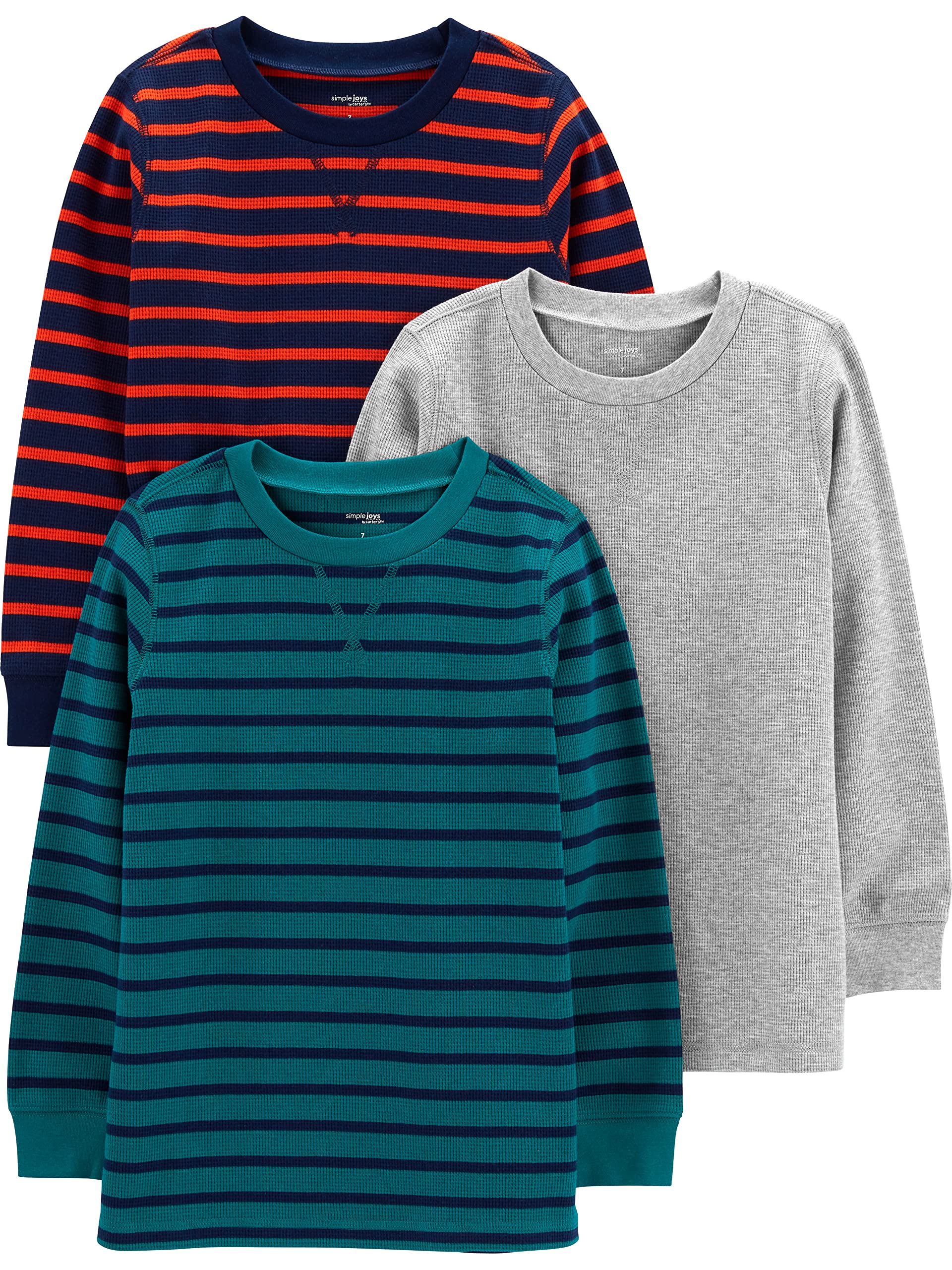 Carter's Boys' Thermal Long-Sleeve Shirts 3-Pack | Warm Winter Base Layer for Kids | Perfect for Outdoor Play, School & Cold Weather Activities