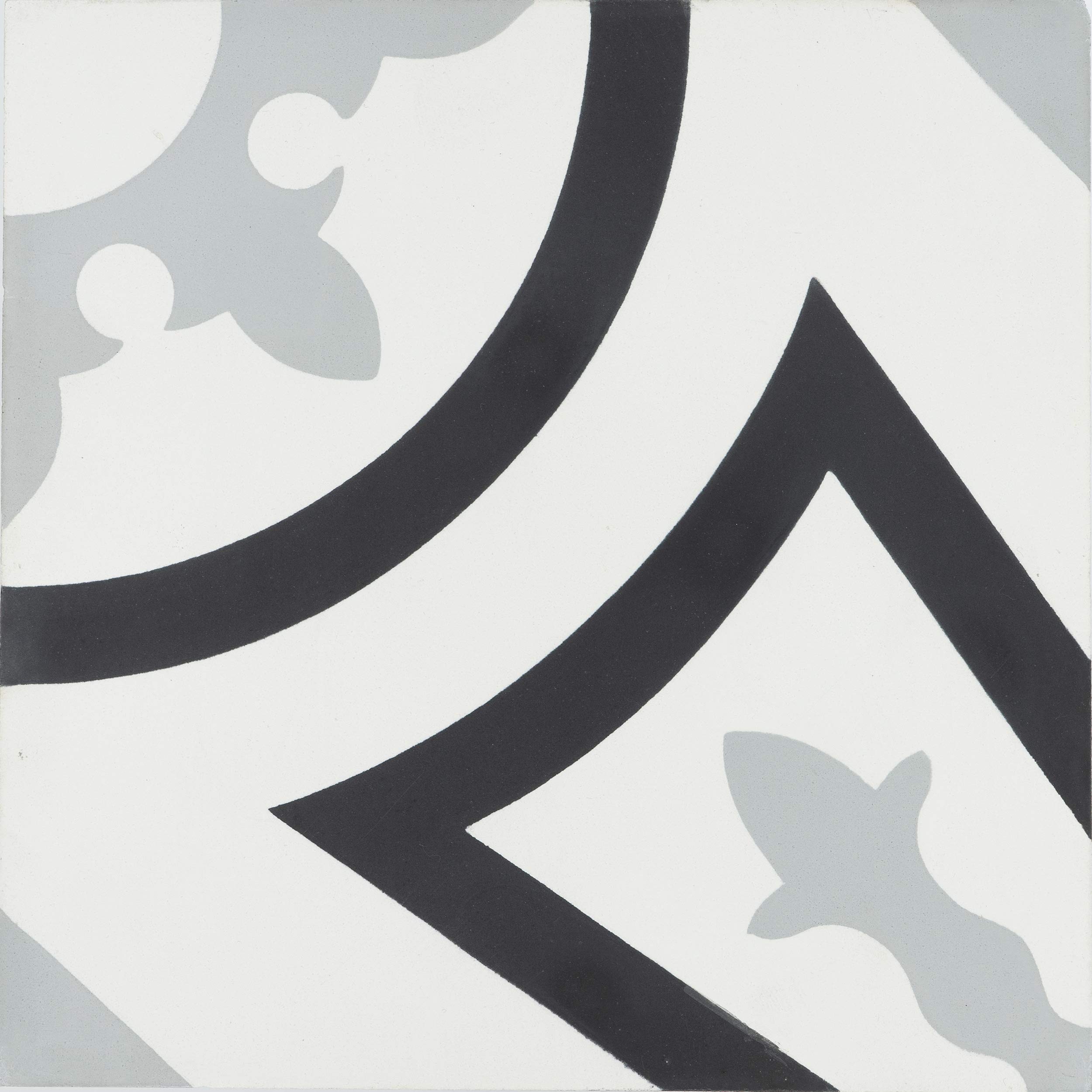 Handmade Moroccan Cement Tiles - Pack of 12 Black & Grey Mosaic Floor Tiles for Kitchen, Bathroom & Outdoor Patio Decor