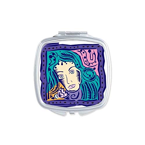 DIYthinker Constellation Virgo Engraved Compact Mirror - Double Sided Portable Makeup Mirror with Mexican Cultural Design | Perfect for Travel, Purse & Cosmetic Touch-ups