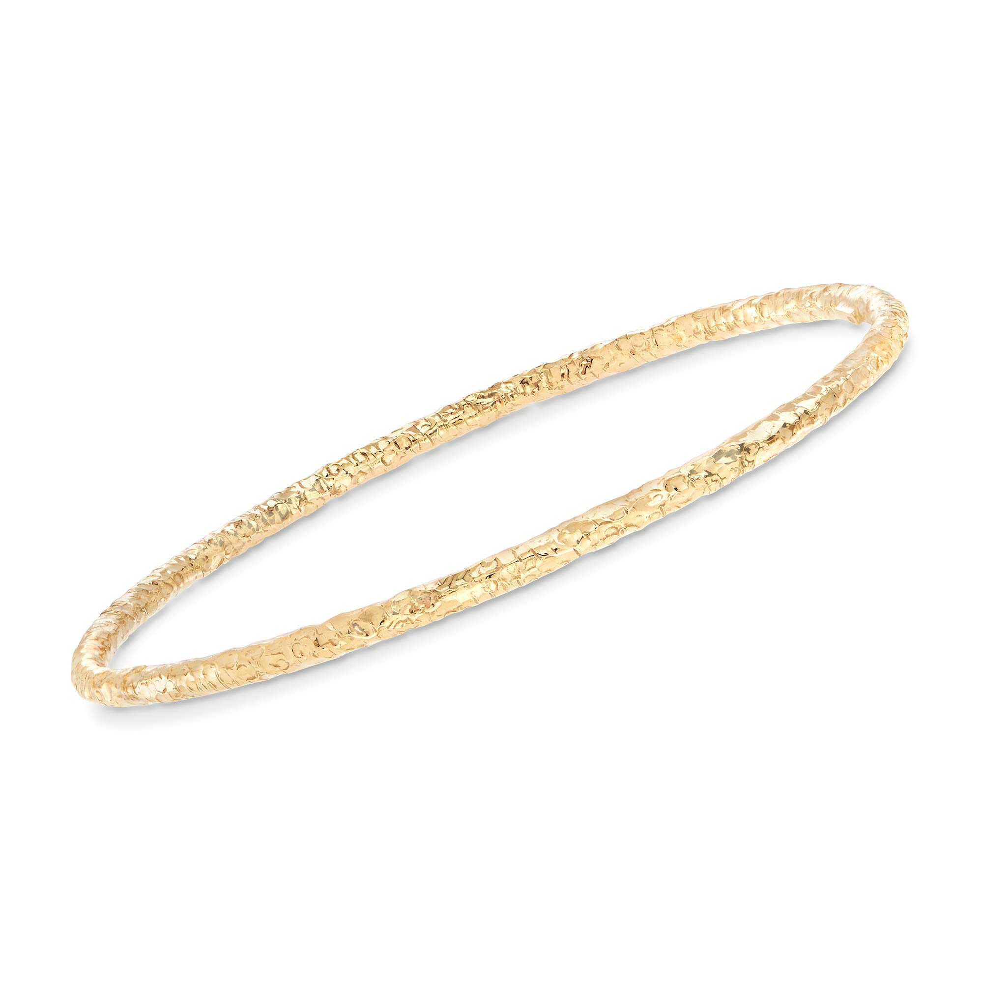 Ross-Simons Italian 22kt Gold Over Sterling Silver Jewelry Set - 3 Hammered Bangle Bracelets (7.5 Inches) for Women, Gift for Her, Birthday, Anniversary, Wedding & Special Occasions