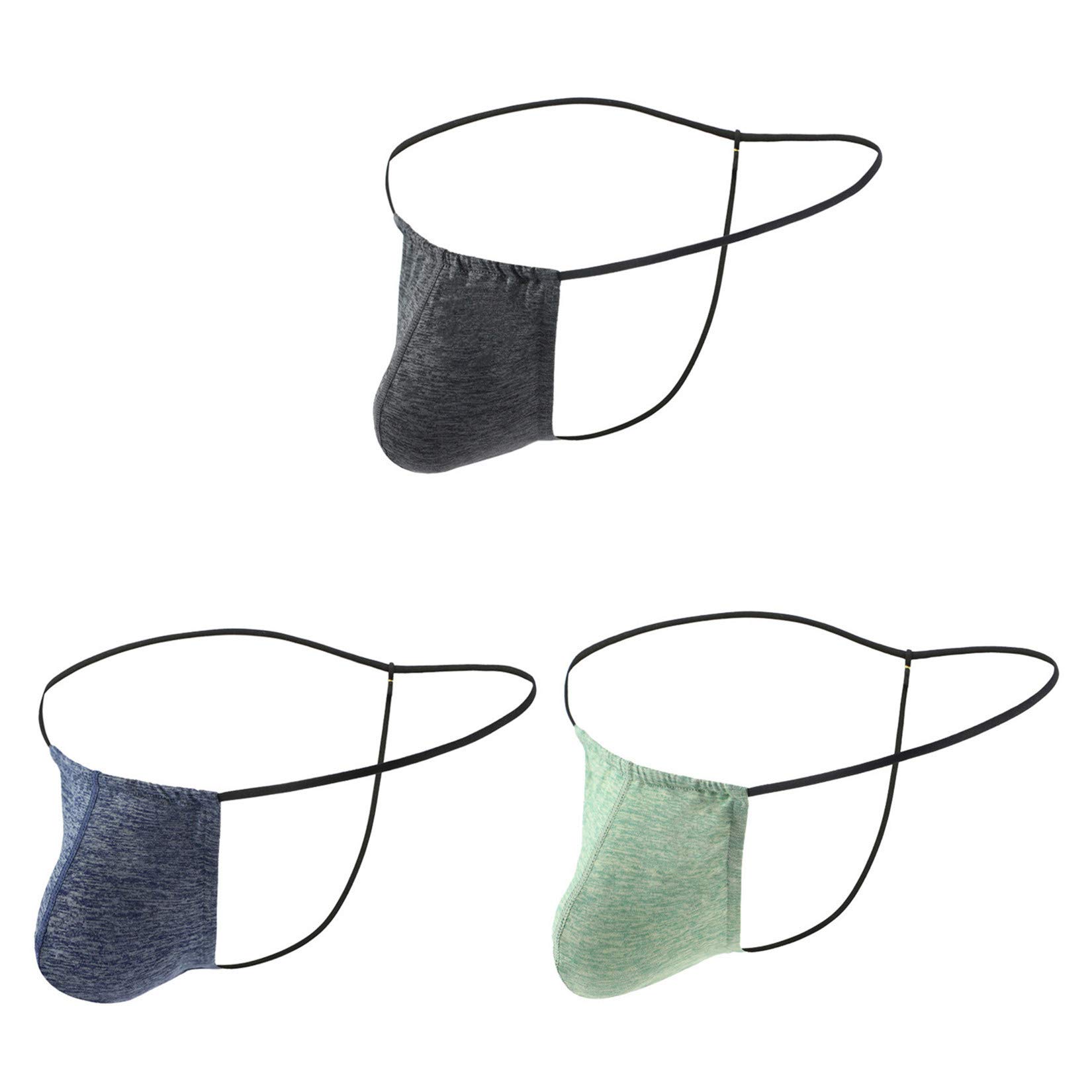 Andongnywell 3 Pack Men's G-String Thongs Underwear - Low Rise, Breathable Bikini Briefs with T-Back Design for Comfort & Support | Perfect for Gym, Beach & Everyday Wear