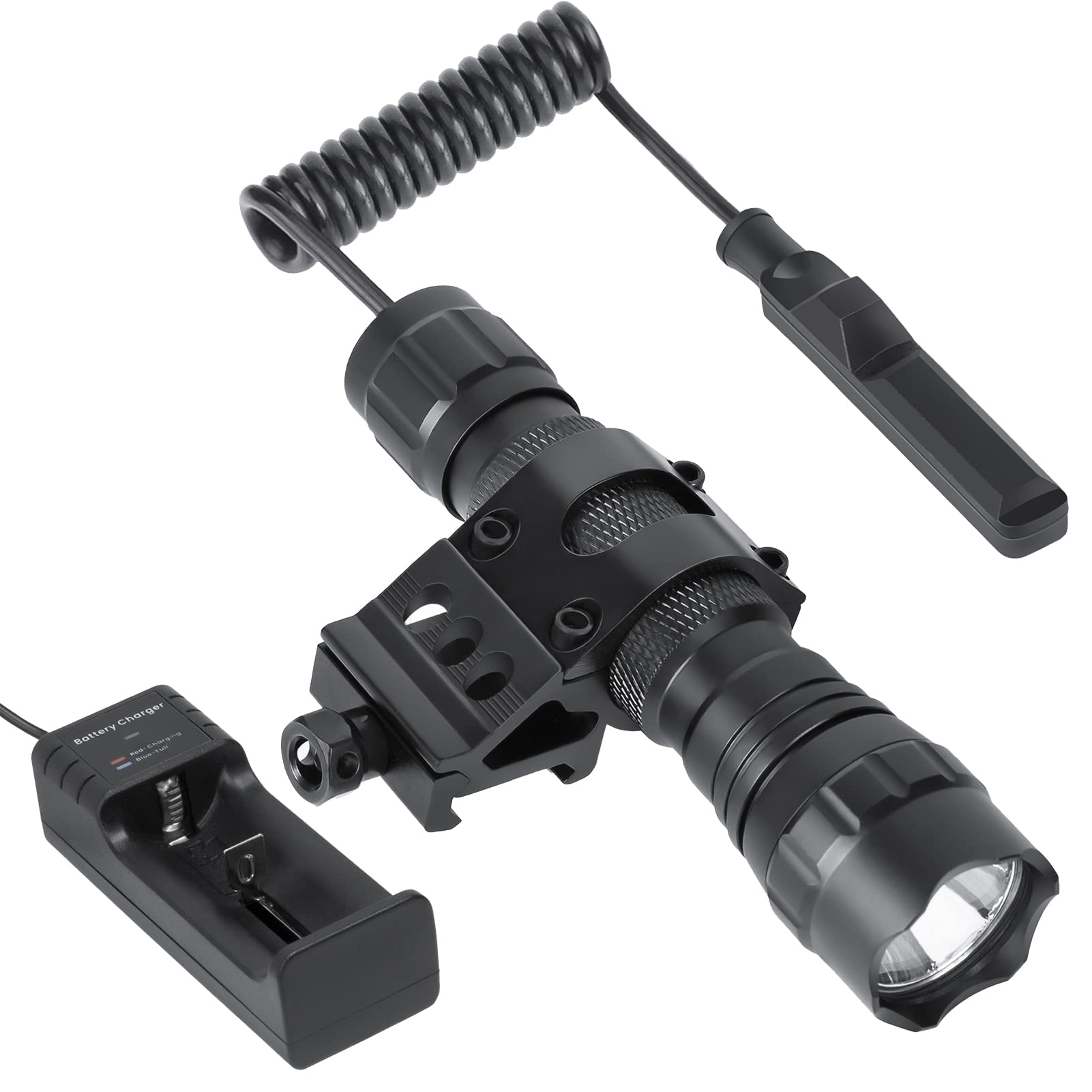 Marmot Tactical Flashlight 1200 Lumen LED Flashlight with Picatinny Rail Mount, USB Charger & Remote Switch - High Power Hunting Light, Camping Gear, Emergency Survival Tool for Outdoor Adventures