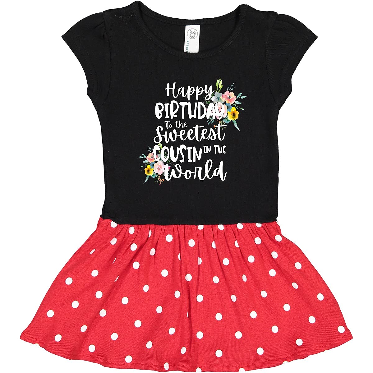 Inktastic Happy Birthday to The Sweetest Cousin in The World Toddler Dress - Cute Birthday Outfit for Girls, Toddler Party Dress for Special Occasions