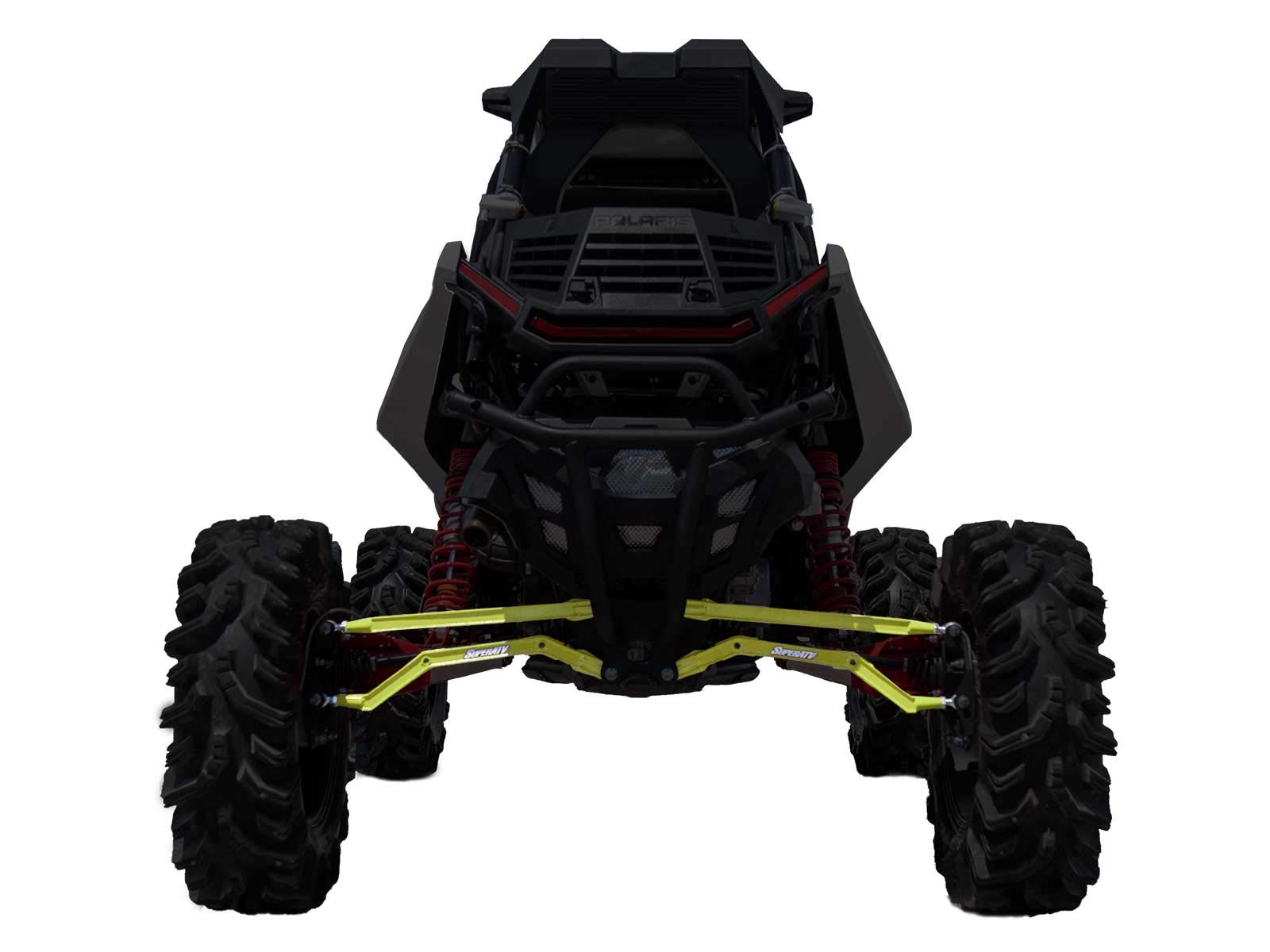 SuperATV Heavy Duty High Clearance Boxed Rear Radius Arms for Polaris RZR RS1 (2018+) - Lime Green | 4x Stronger Than OEM | Off-Road Upgrade | Not Compatible With Polaris Rear Bumpers | Perfect for Trail Riding, Rock Crawling & Extreme Off-Road Adventures