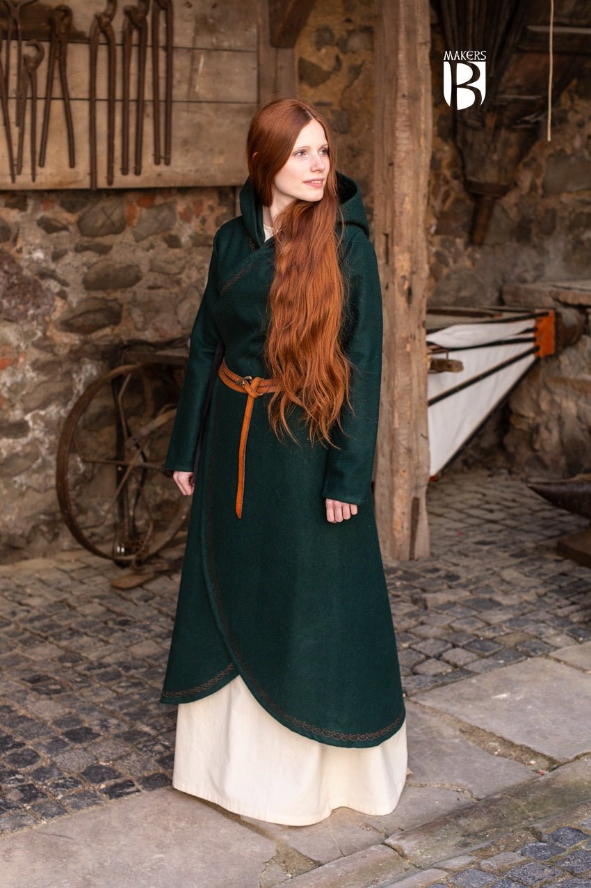Enya Green Cloak - Elegant Hooded Cape for Women | Perfect for Cosplay, Renaissance Fairs & Fantasy Costumes
