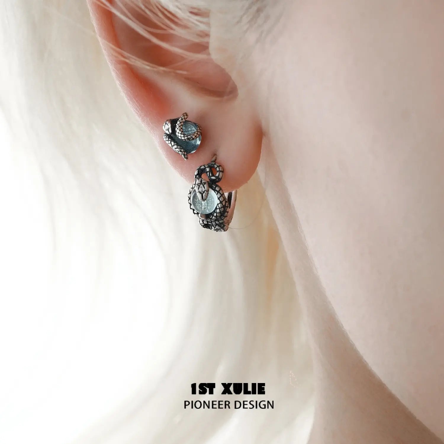 S925 Sterling Silver Snake Bite Energy Crystal Stud Earrings for Women - Healing Crystal Jewelry for Chakra Balancing & Positive Energy (Perfect for Yoga, Meditation & Spiritual Gifts)