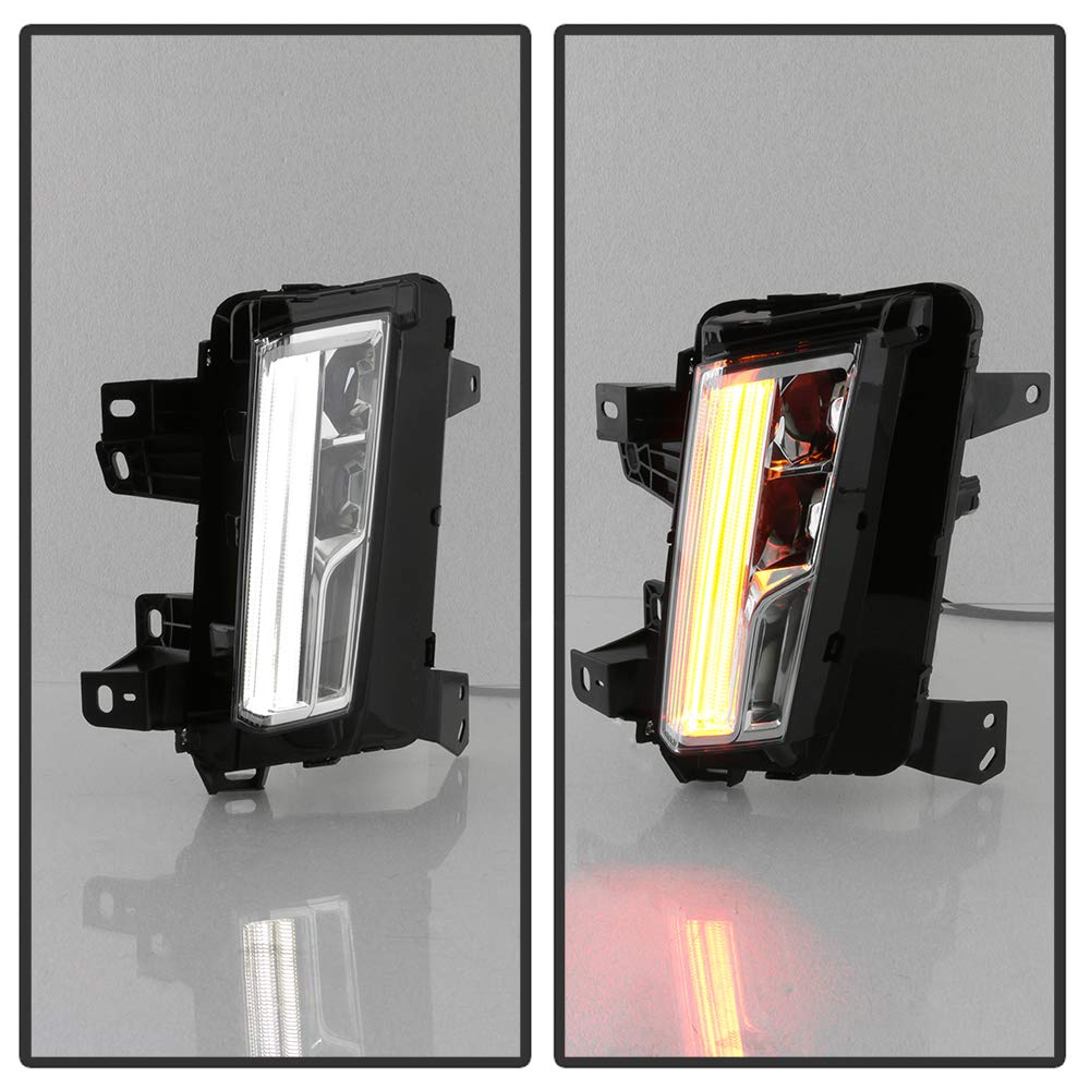 ACANII LED DRL with Turn Signal SwitchBack Fog Lights for 2017-2018 Cadillac XT5 - Driver & Passenger Side Bumper Light Assembly - Upgrade Your Vehicle's Style & Visibility for Night Driving and Bad Weather Conditions