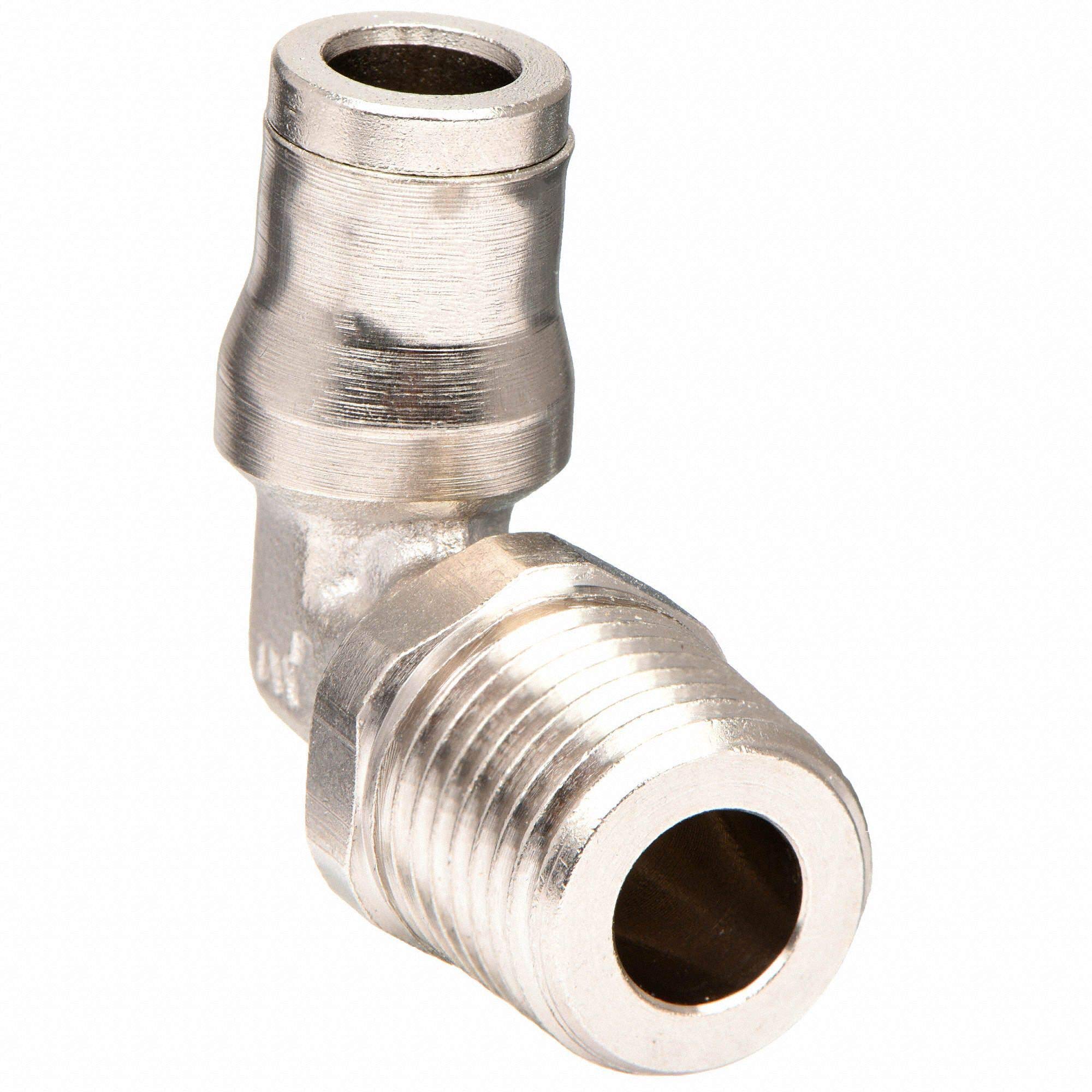 Nickel Plated Brass Swivel Male Elbow Fitting - 8mm Tube Size (Pack of 10) - 3609 08 13 - Ideal for Hydraulic, Pneumatic & Plumbing Systems