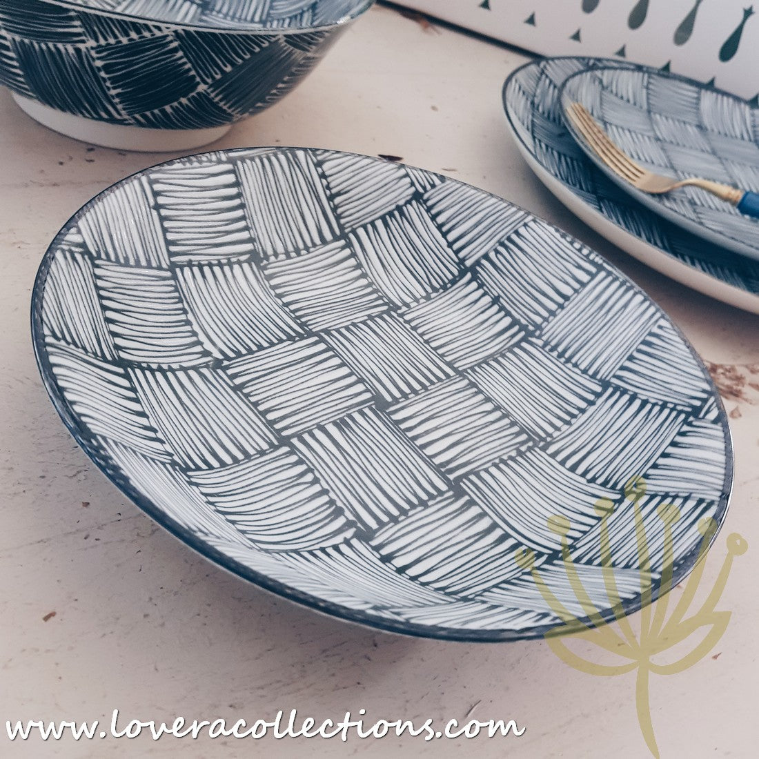 Awasaka Black & White Modern Checkered Dinnerware Set - 12-Piece Ceramic Plates & Bowls for Dining - Perfect for Restaurants, Weddings & Home Decor (60% Off Limited Time Sale)