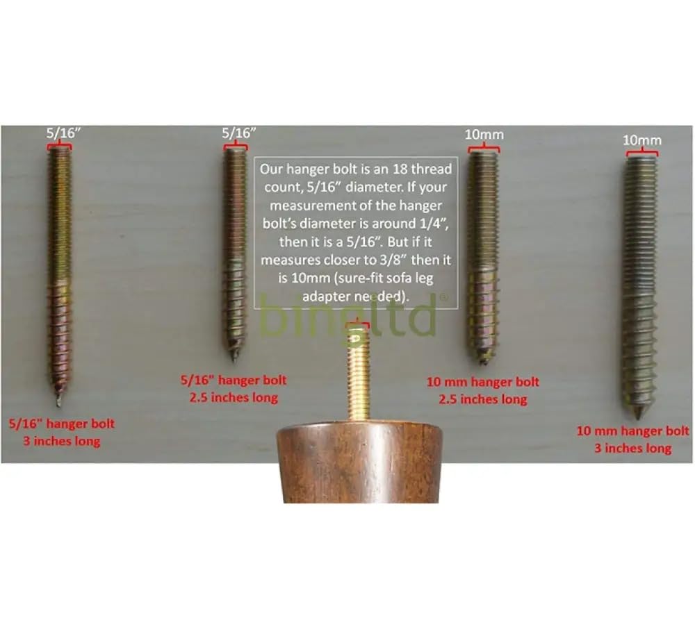 3 Inch Mahogany Square Tapered Hardwood Sofa Legs - Set of 4 Furniture Replacement Legs (ST76140-157) - Perfect for DIY Sofa, Loveseat, and Couch Repair & Upgrade