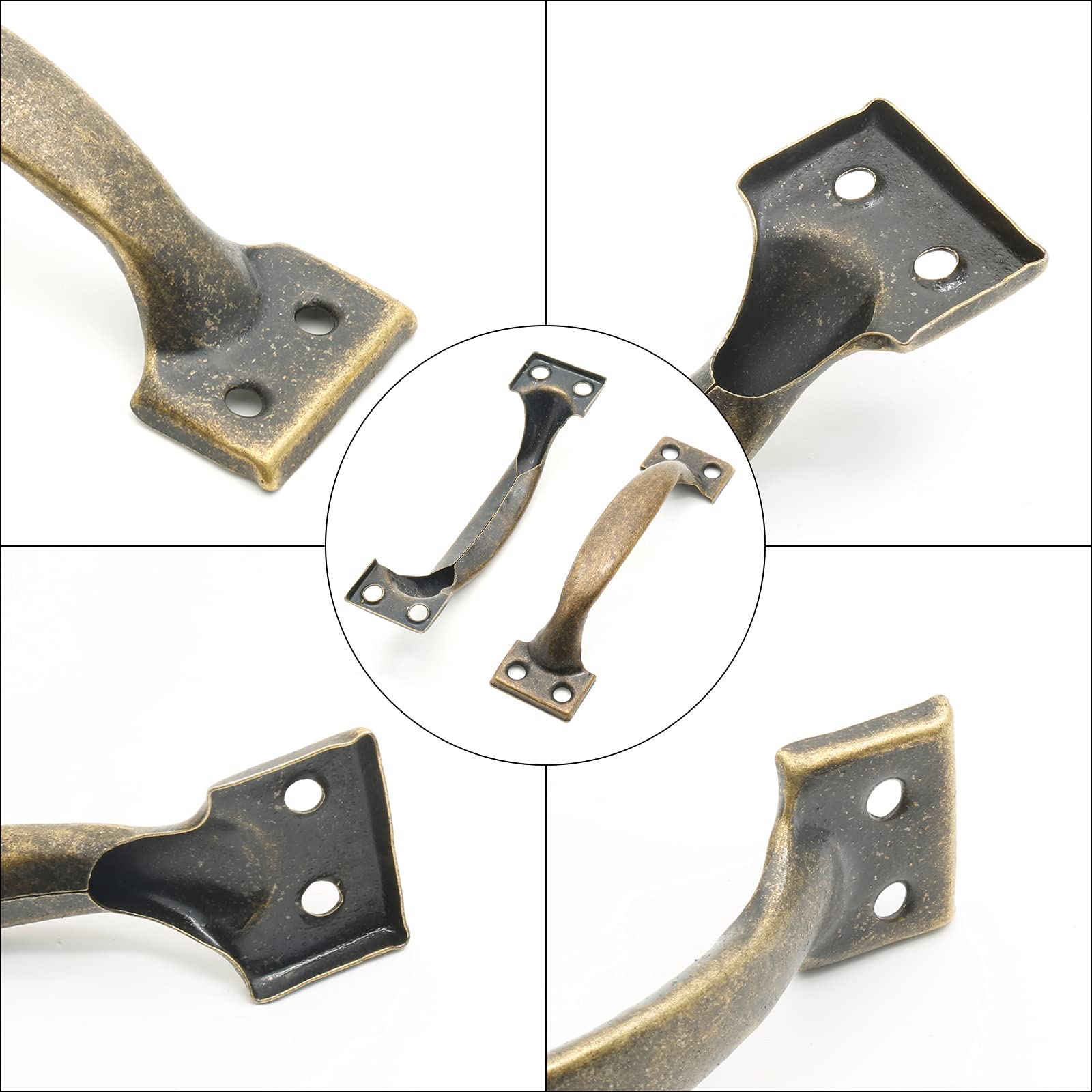 4Pcs Bronze Cabinet Handles - Vintage Drawer Pulls for Kitchen & Closet