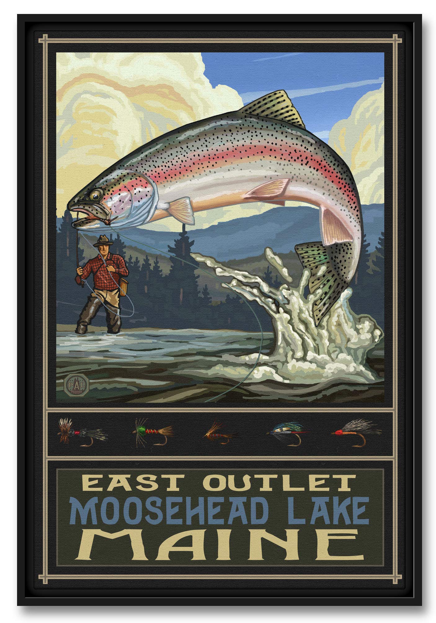 Professionally Framed Giclee Archival Canvas Wall Art - Moosehead Lake Maine Landscape Painting by Artist Paul A. Lanquist 12