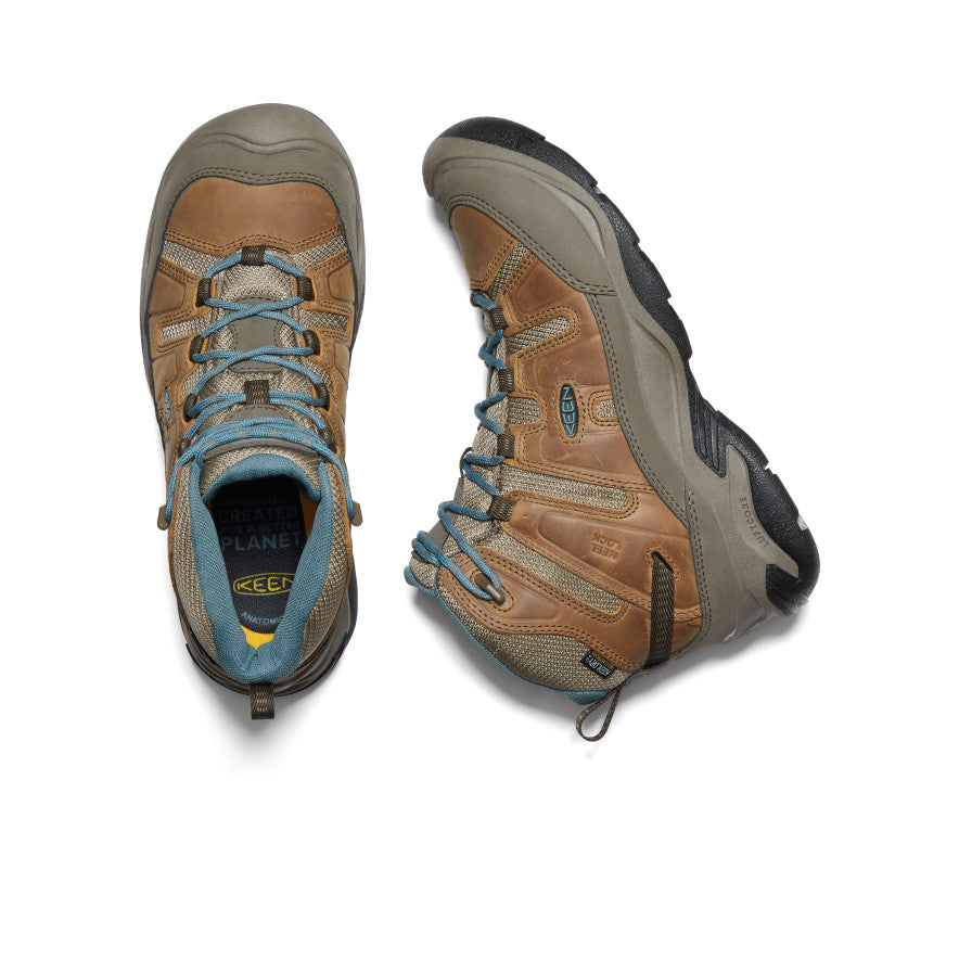 Waterproof Women's Circadia Boots in Toasted Coconut & North Atlantic - Perfect for Hiking, Rainy Days & Outdoor Adventures