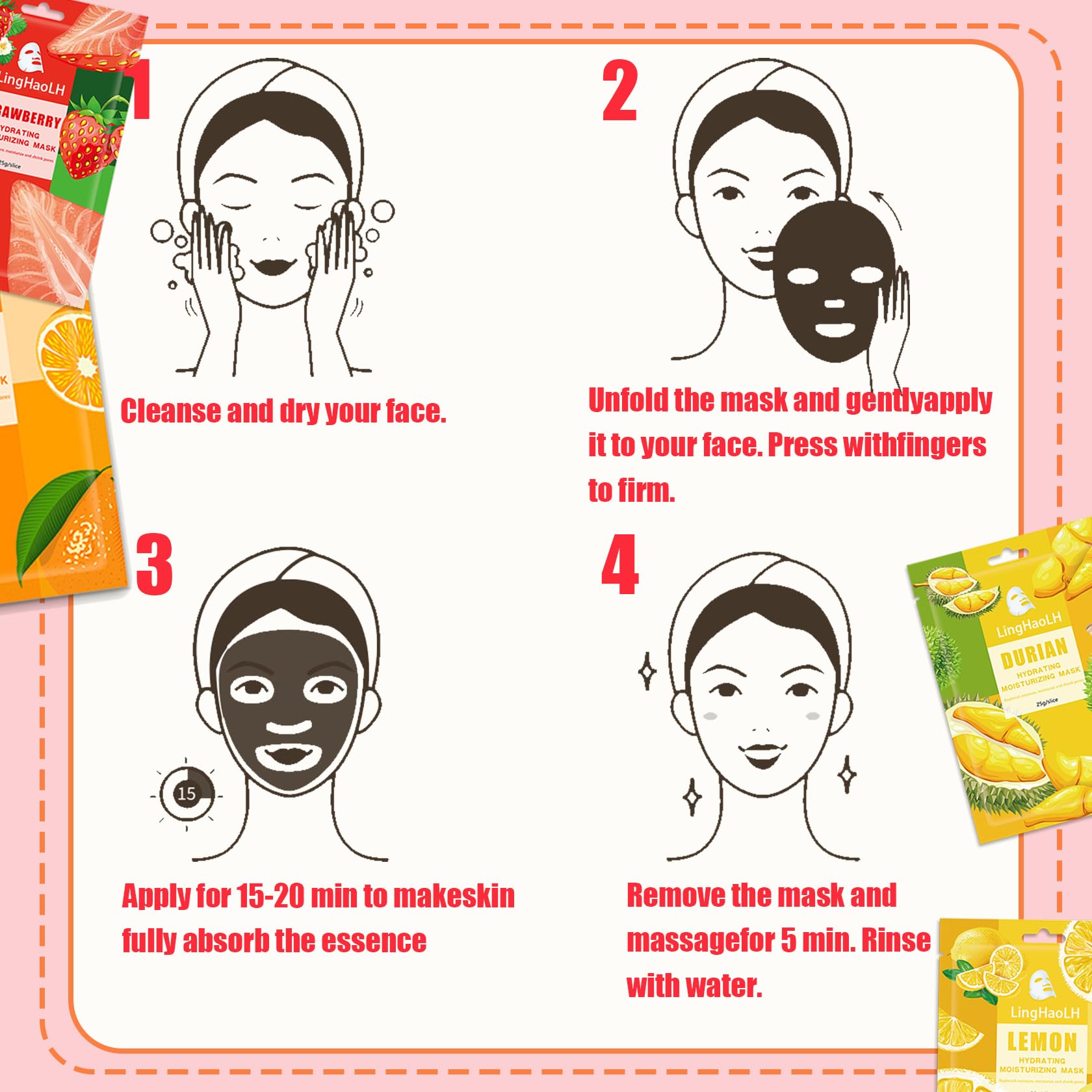 20-Pack Hydrating Face Masks for All Skin Types - Daily Skincare Routine