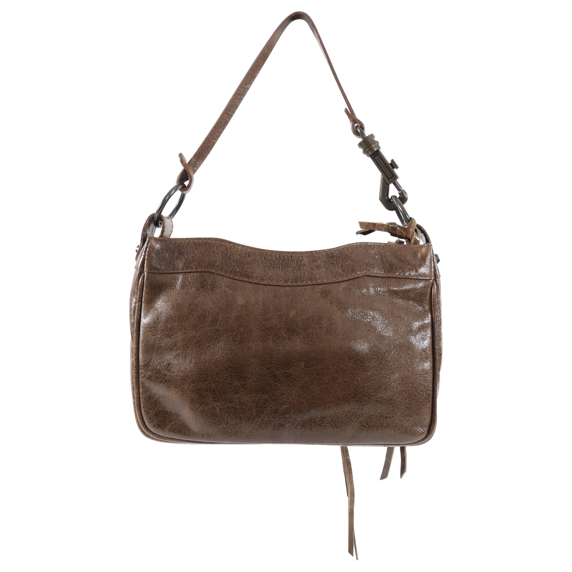 Balenciaga Brown Agneau Leather Hip Pochette Shoulder Bag for Women | Stylish Crossbody Purse for Everyday Use, Parties & Travel