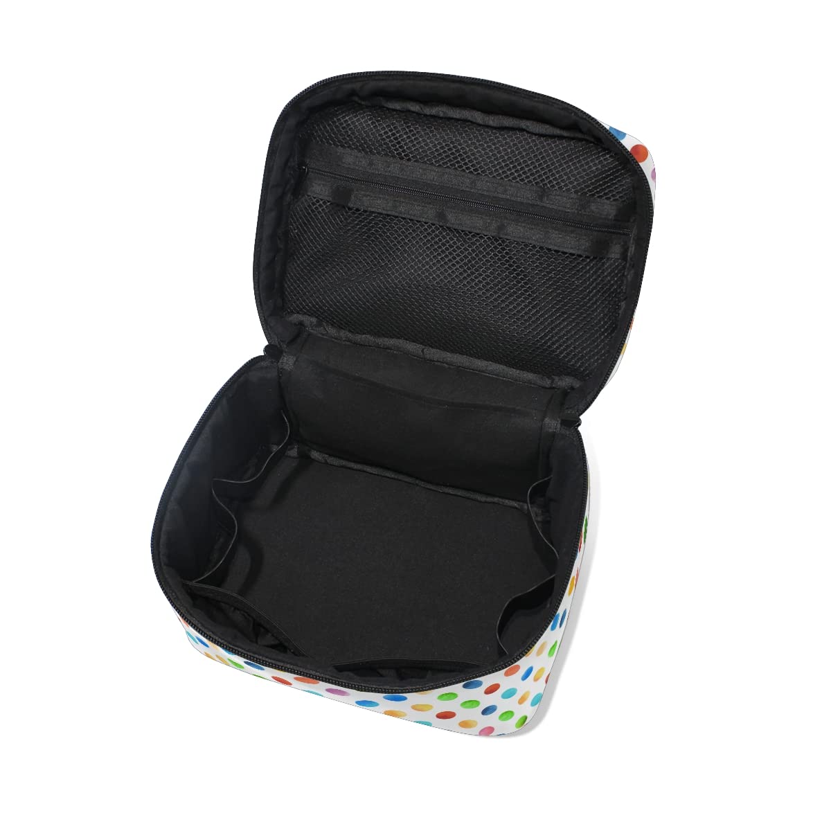 Retro Geometric Polka Dot Makeup Bag Travel Cosmetic Organizer Toiletry Pouch for Women Girls - Perfect for Travel, Gym, and Daily Beauty Essentials Storage