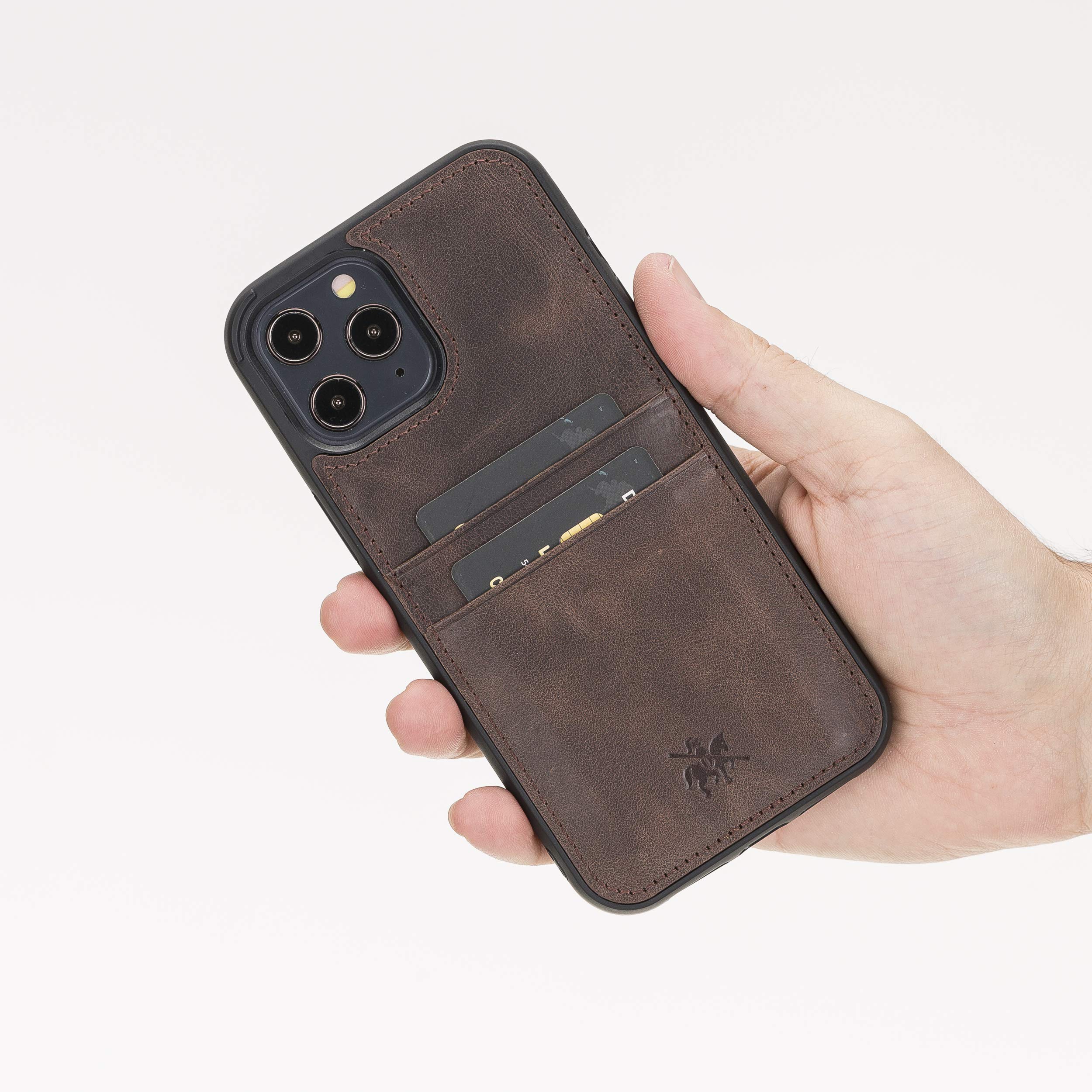 Venito Capri Leather Wallet Case for iPhone 12 Pro Max (6.7 inch) - RFID Blocking Protective Phone Cover with Card Slots & Padded Back - Coffee Brown - Perfect for Travel, Work & Everyday Use