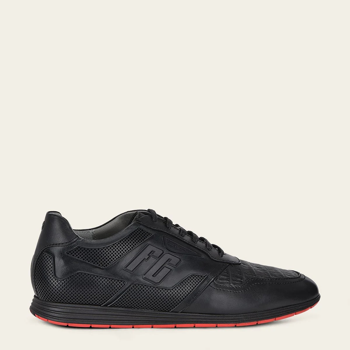 **Men's Cuadra Black Casual Caiman Leather Sneakers - Stylish & Comfortable for Everyday Wear, Work & Outdoor Activities**