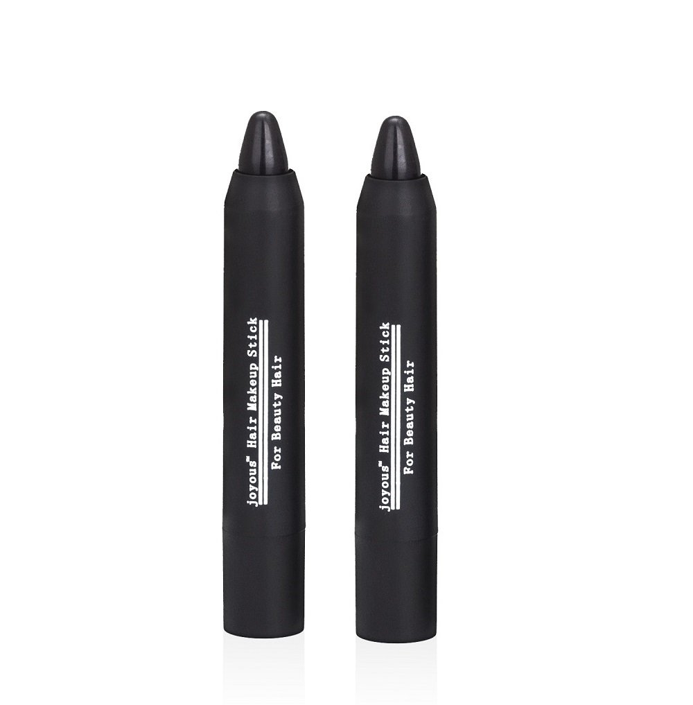 Non-Toxic Temporary Hair Chalk Dye - Professional Hair Color Crayon for Covering White Hair (2 Pack Black) | Perfect for Parties, Halloween & Creative Hairstyling