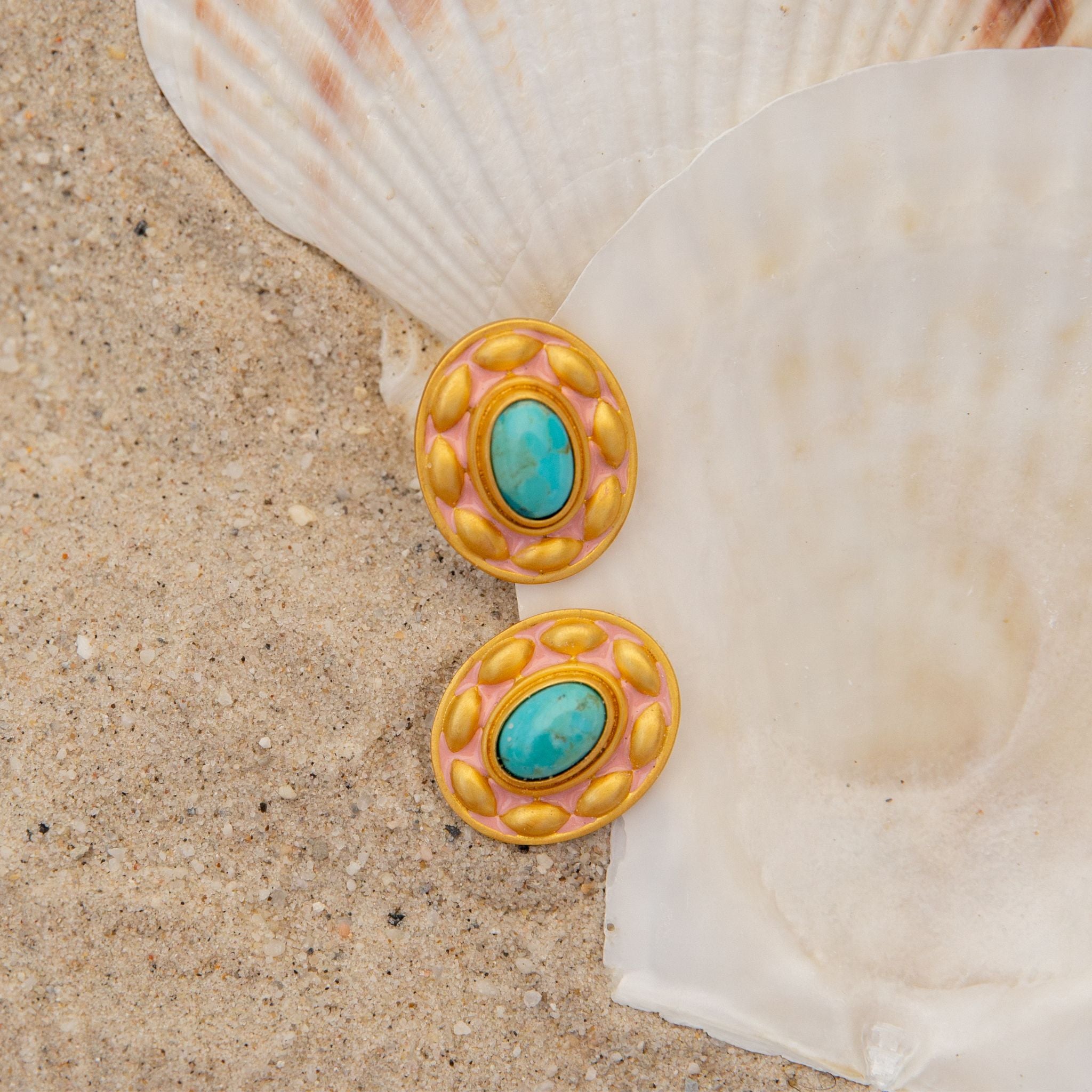 Sunflower Stud Earrings for Women - 14K Gold Plated Floral Dainty Earrings - Perfect for Summer, Beach, and Boho Fashion