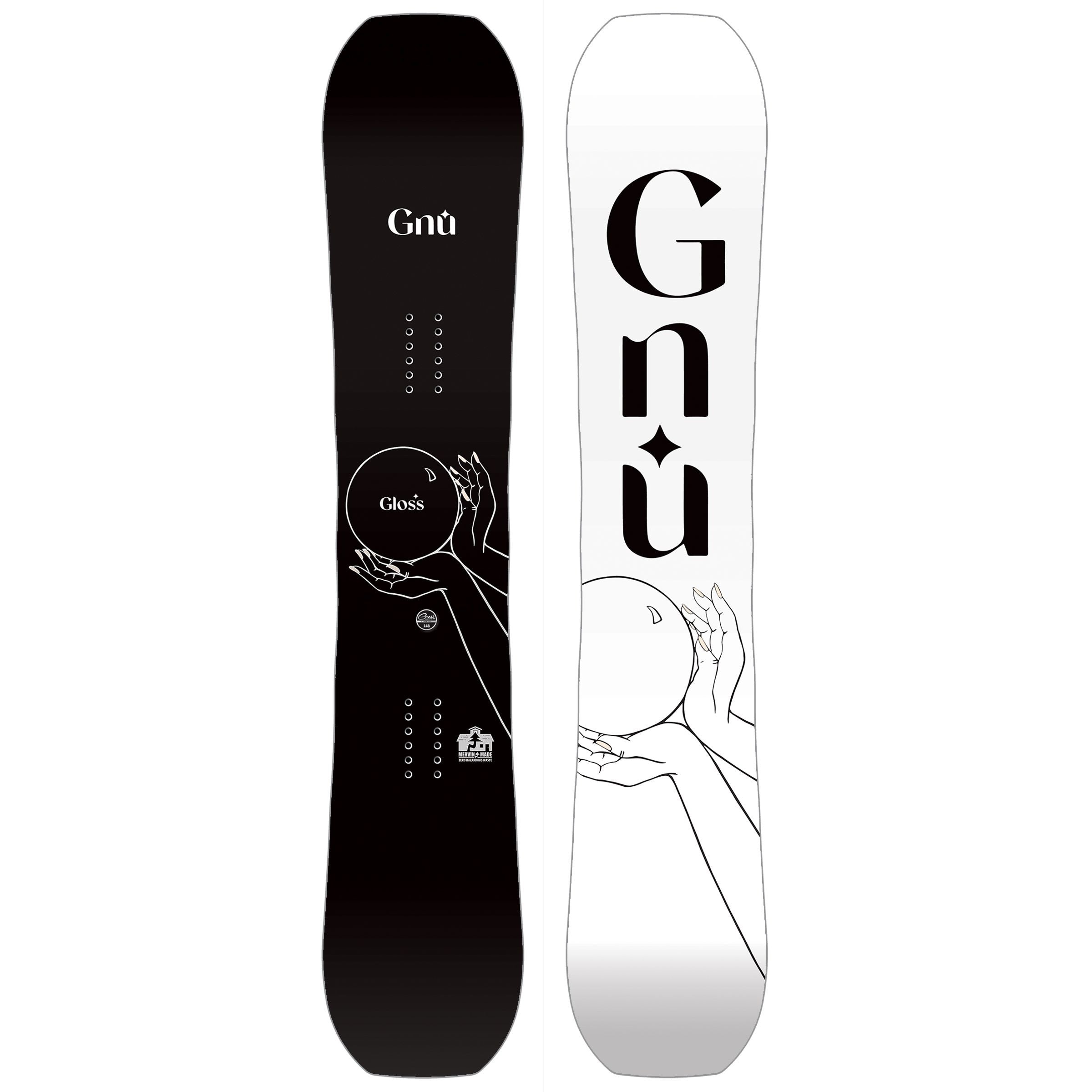 GNU 2024 Gloss Snowboard for Men & Women - All-Mountain Freestyle Snowboard for Powder & Park - Perfect for Winter Sports & Snowboarding Enthusiasts